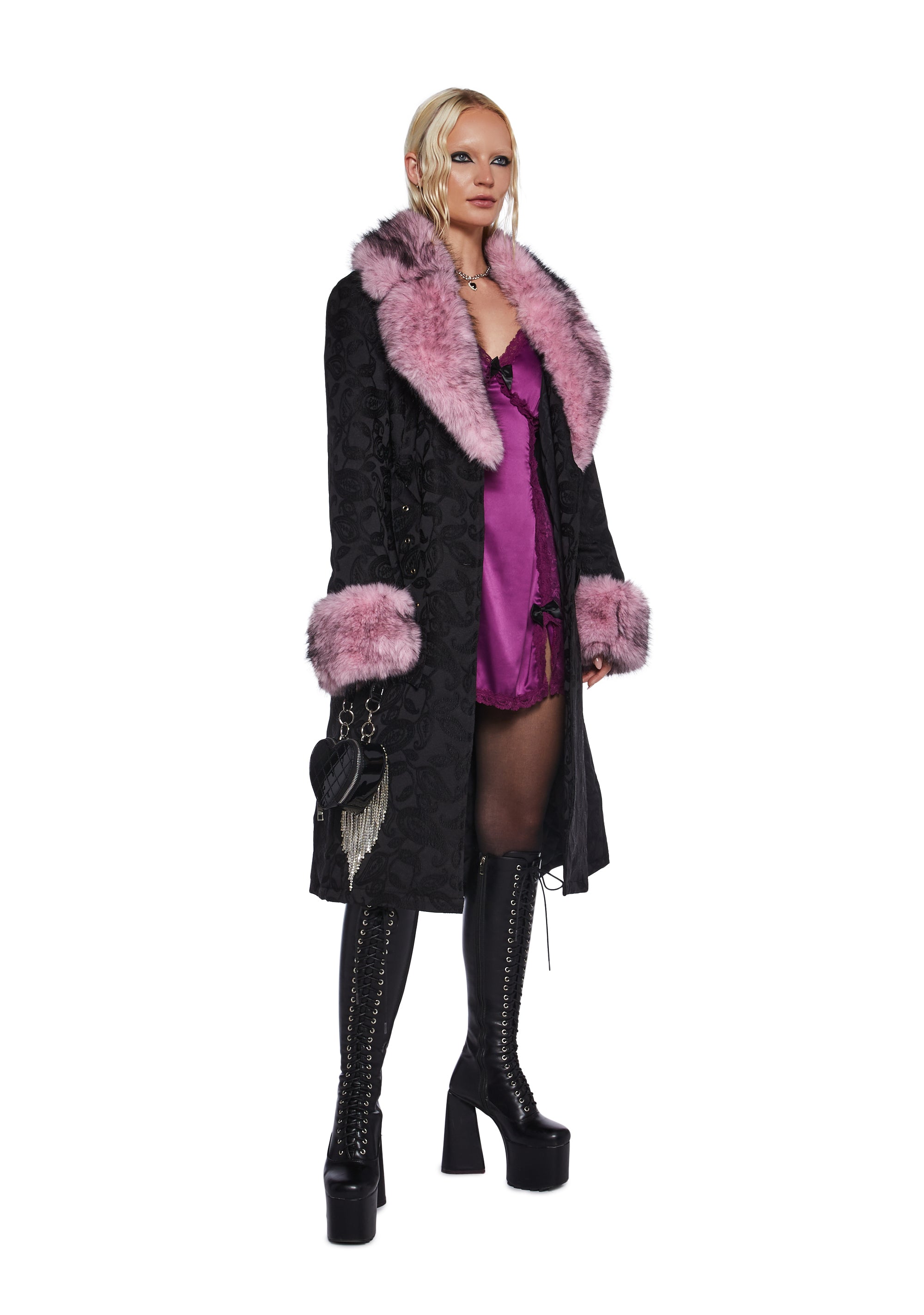 憧れ Regal Thrillz Sugar Coat Brocade Fur Faux Core Regency ジャケット・アウター