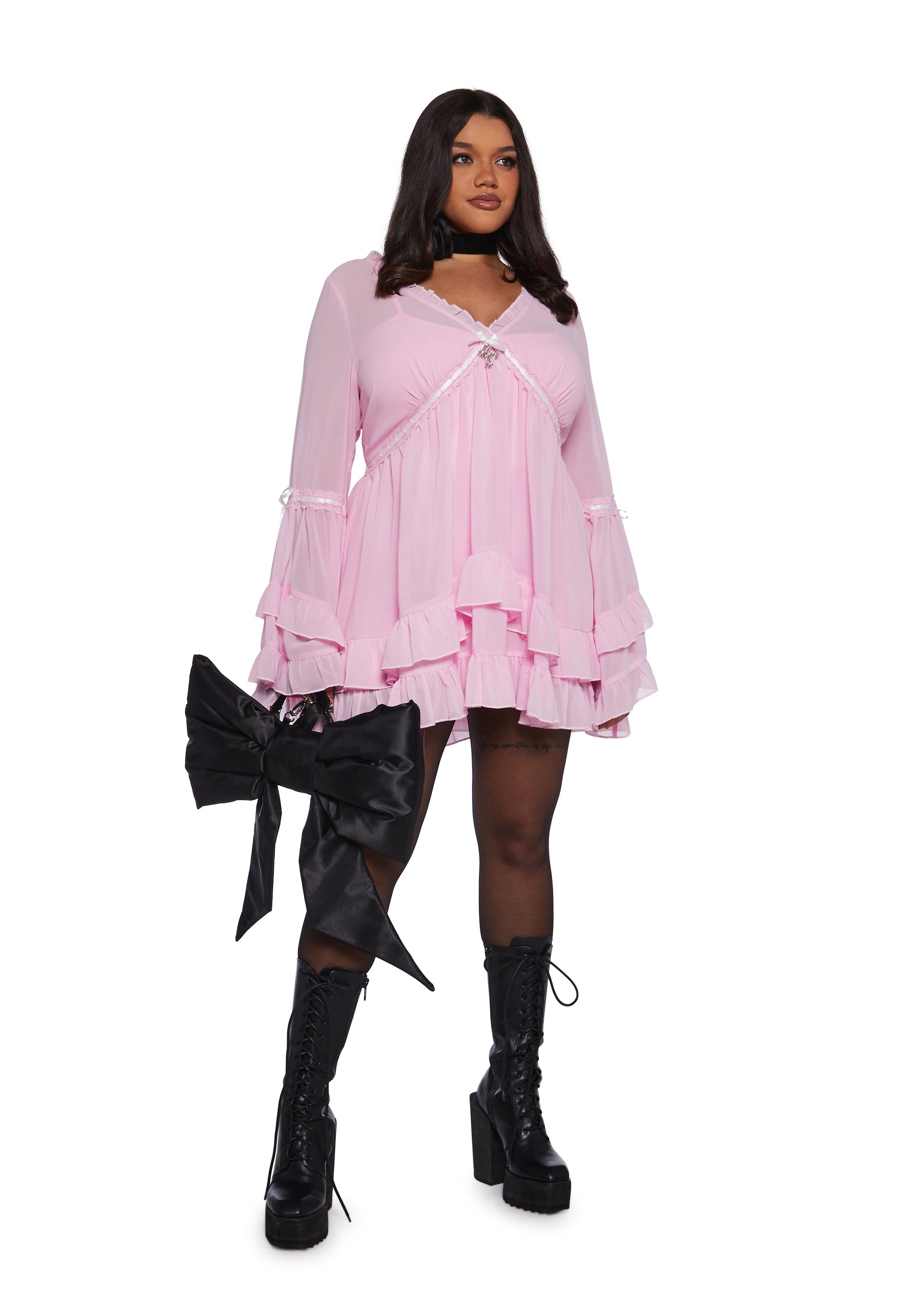 Plus Real Divinity Mini Dress - Light Pink - alternate
