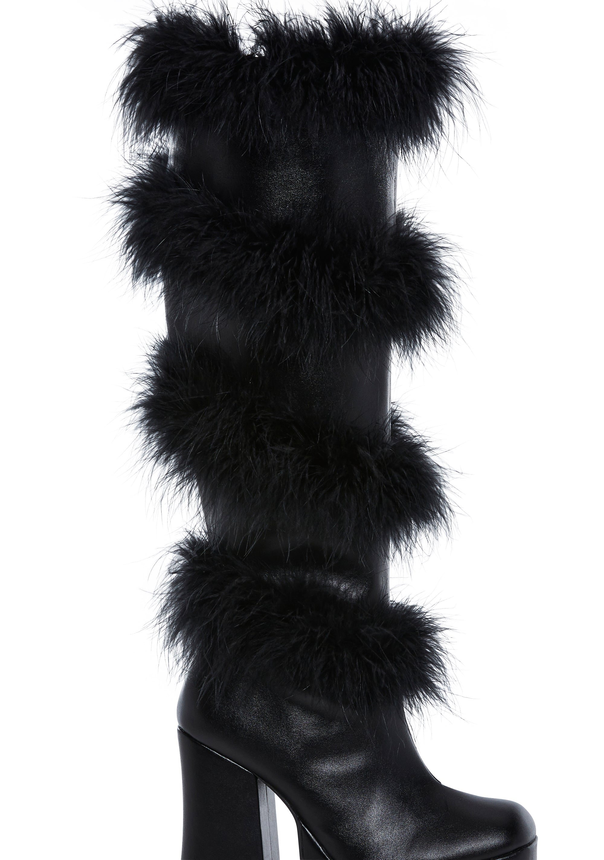Club Exx Burning Man Faux Fur Platform Boots Rave Festival