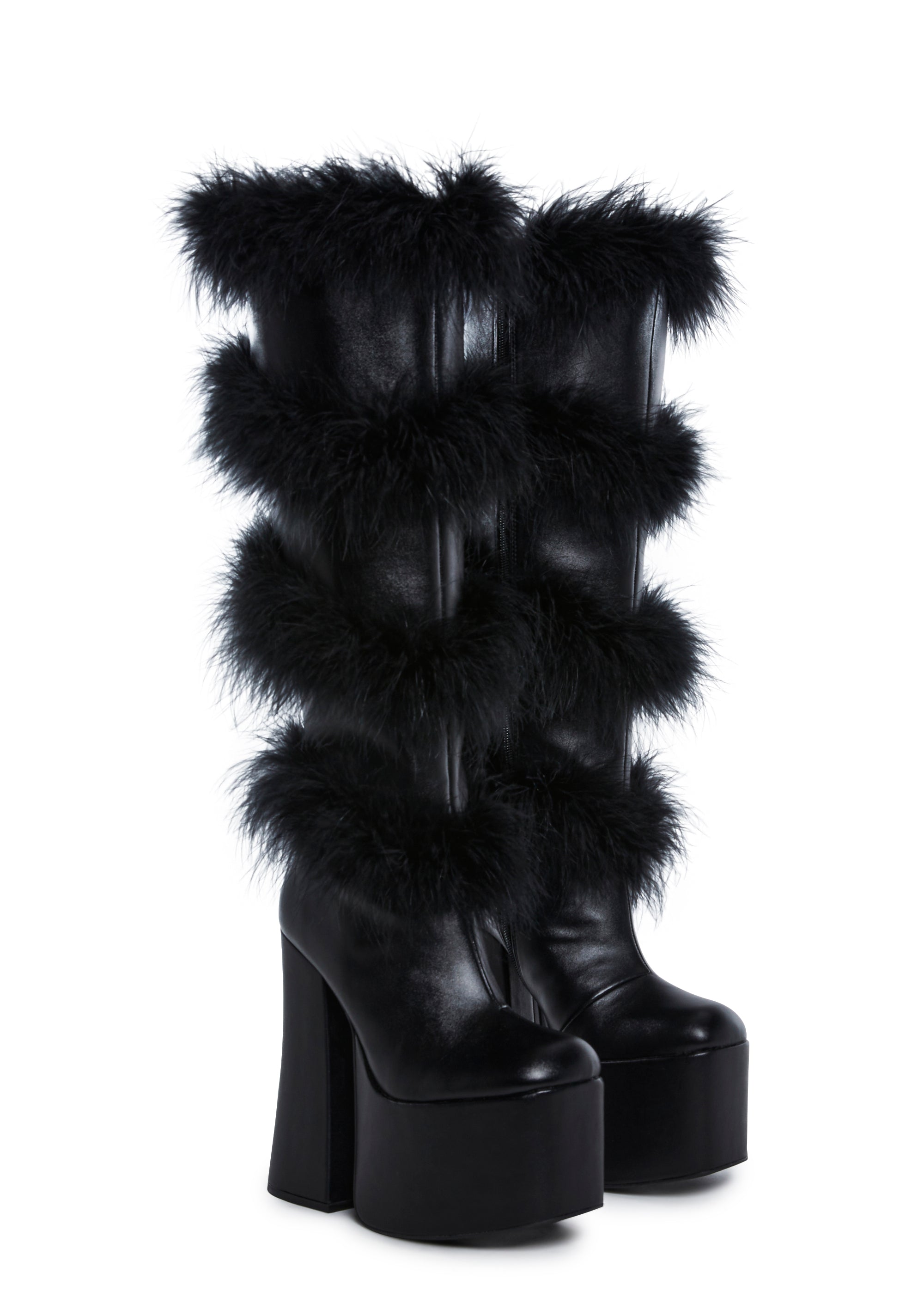 It's Cold Outside Platform Boots - Black