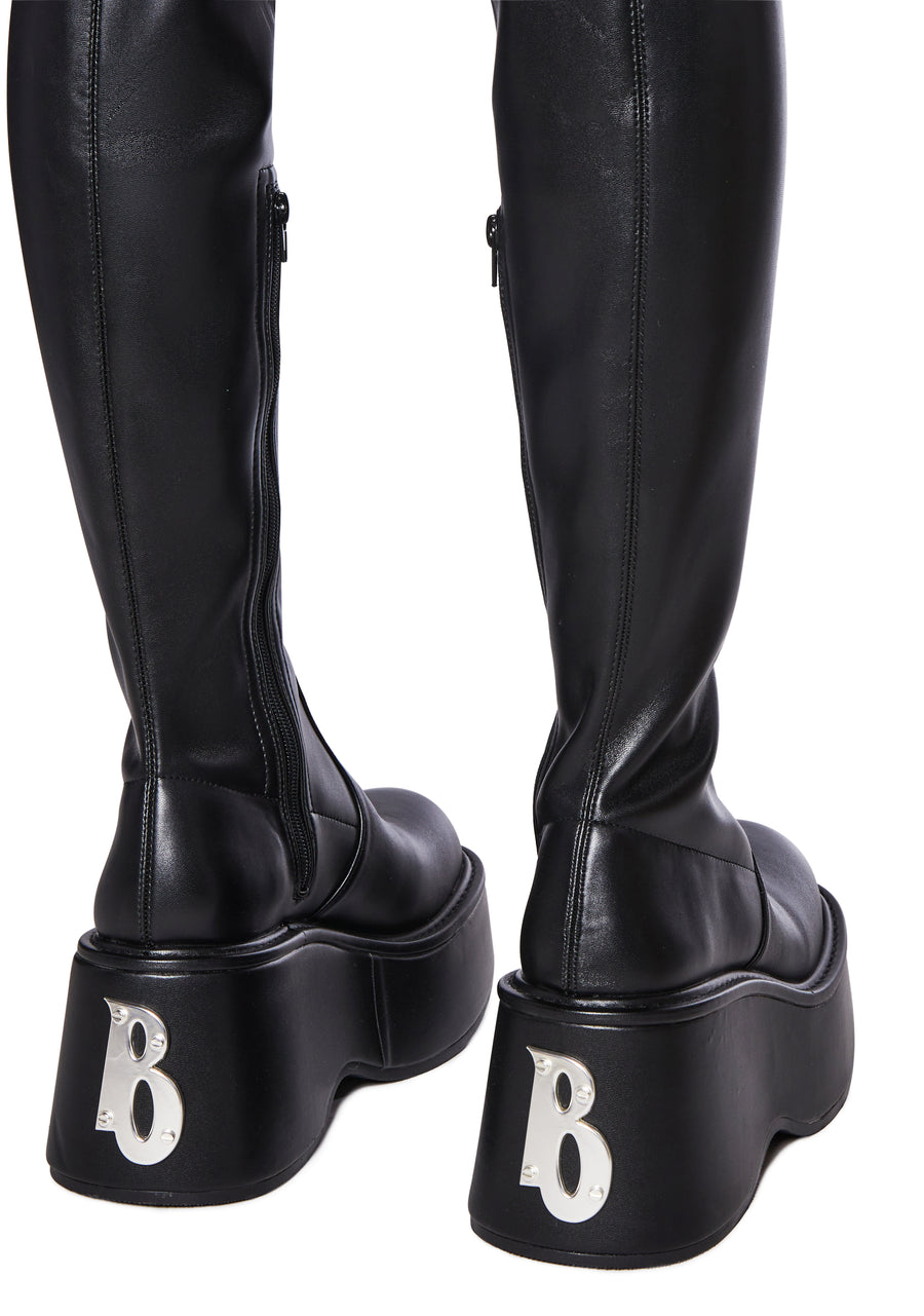 Brilliance Chic Stretch Platform Boots - alternate