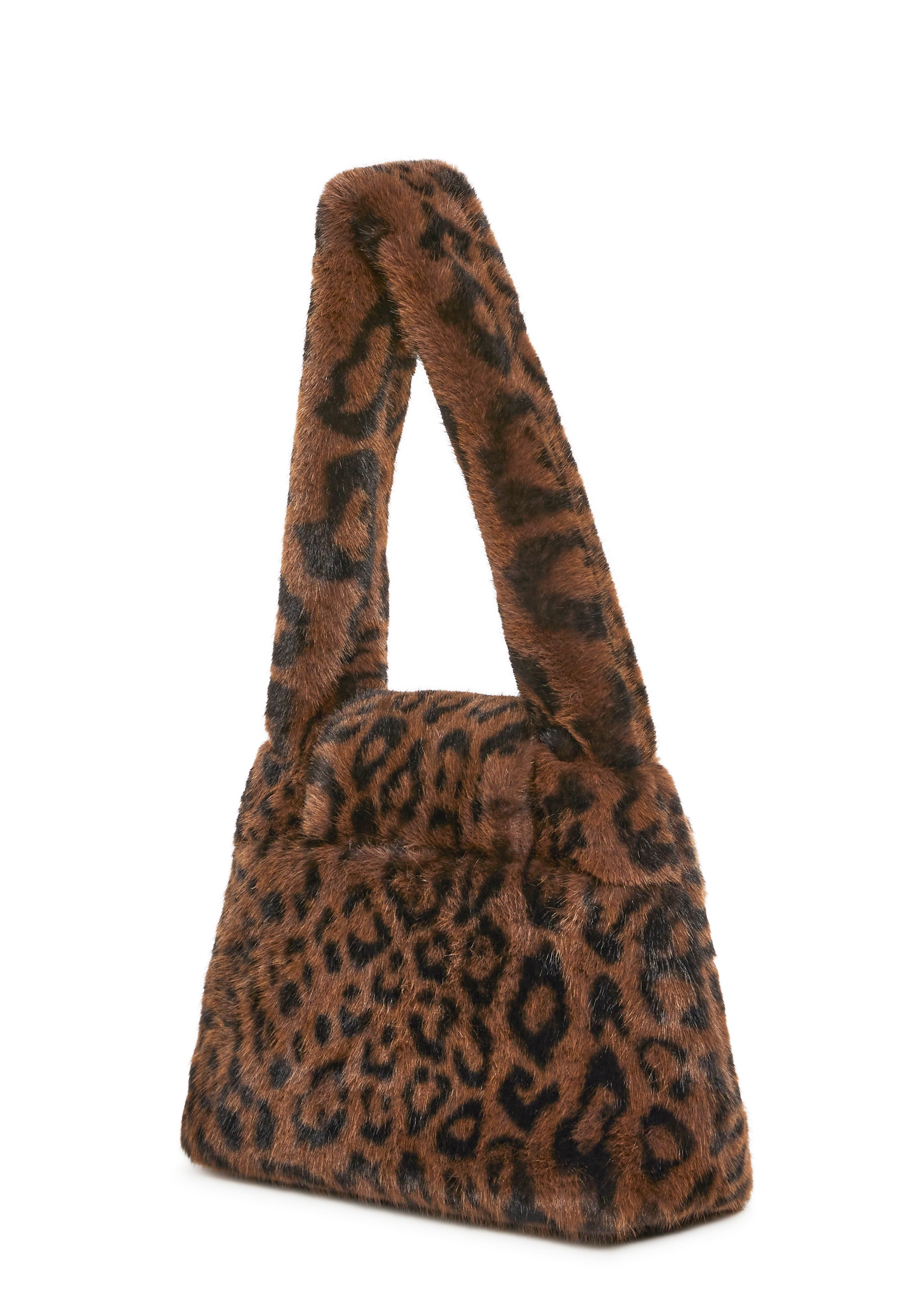 Dolls Kill x Bratz Faux Fur Leopard Print Lock And Key Tote