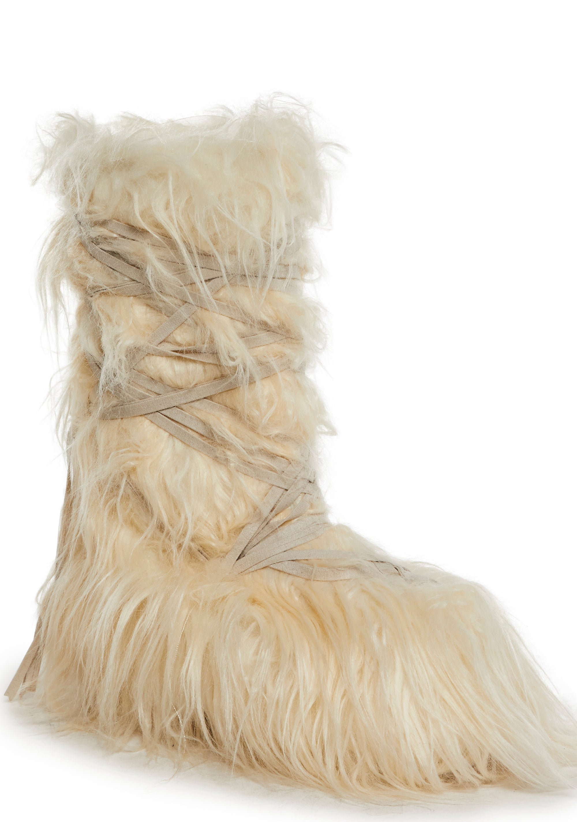 Shaggy faux fur boots sales