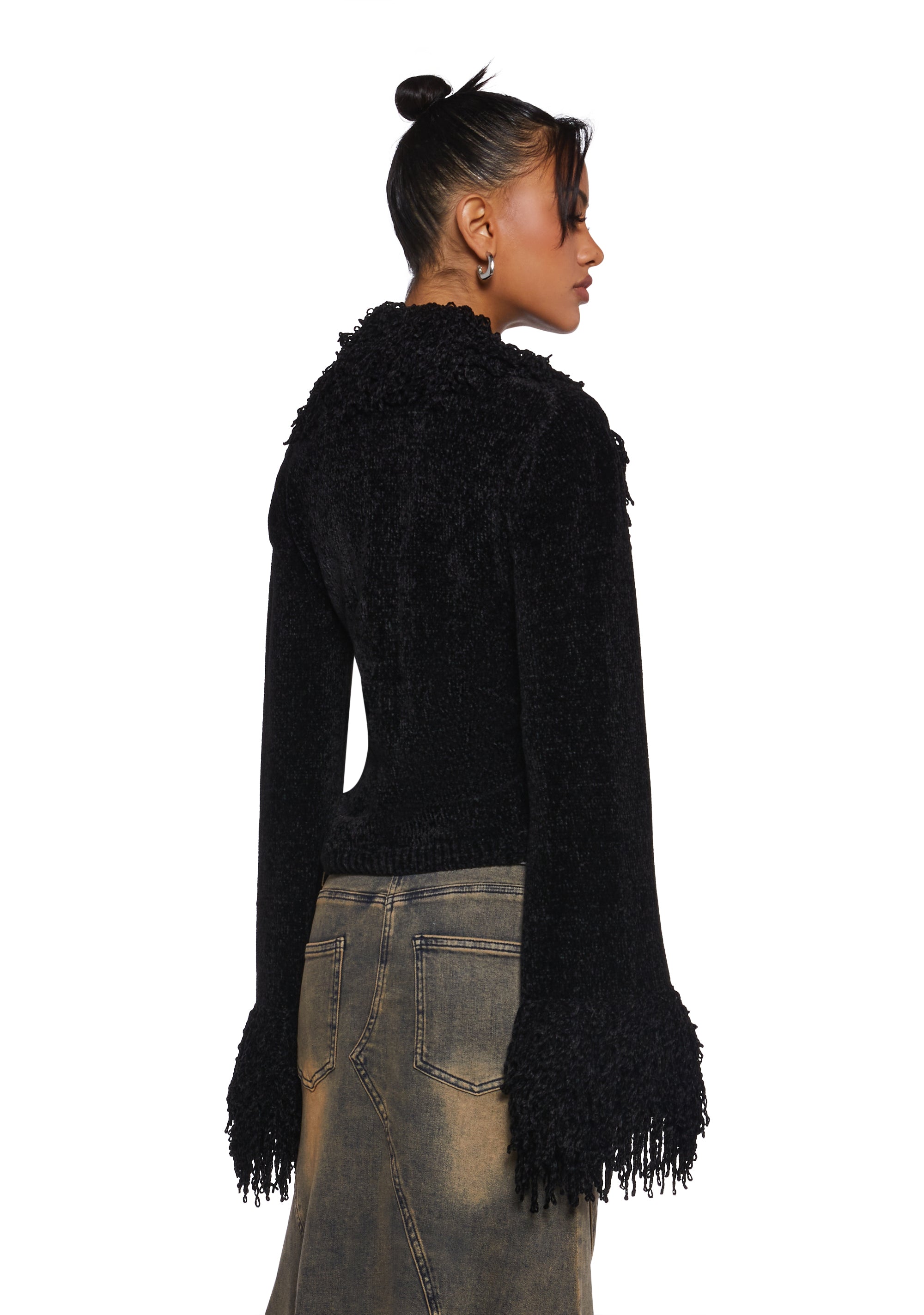 Positive Vibes Only Chenille Sweater Top