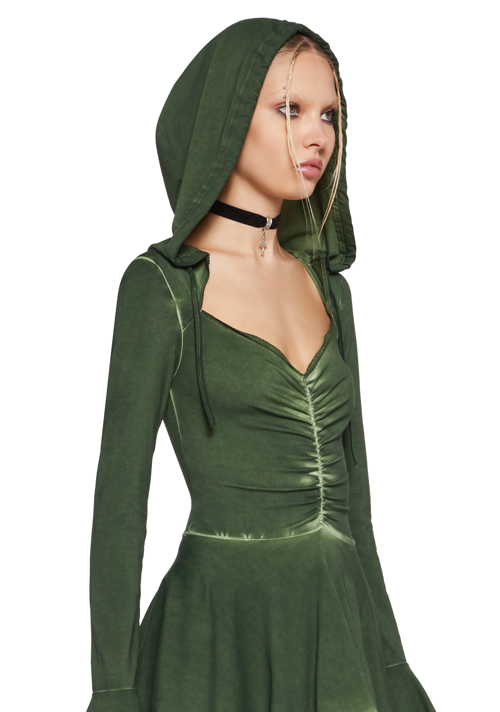 F Is For Fairies® Hooded Mini Dress - Green