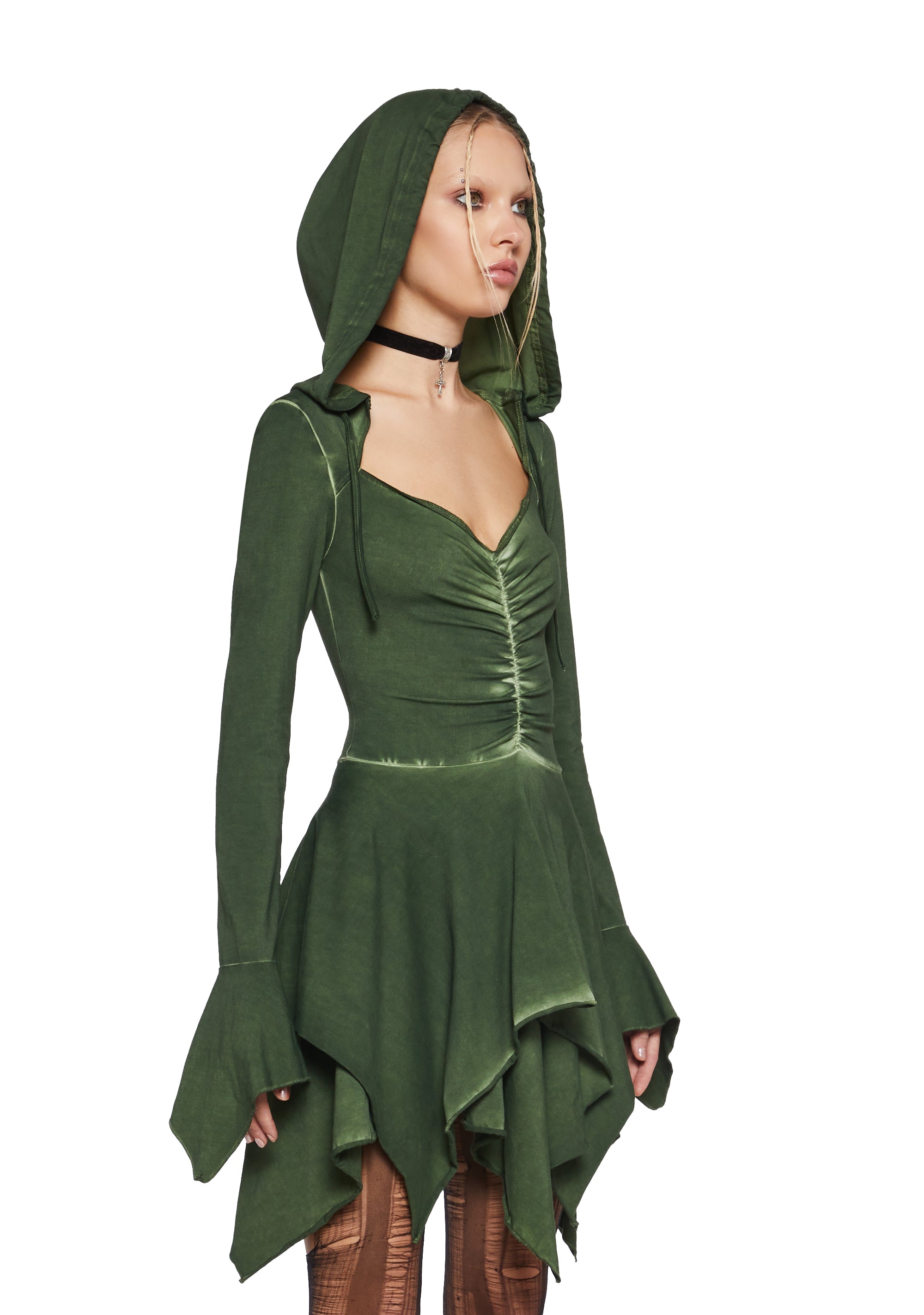 F Is For Fairies® Hooded Mini Dress - Green