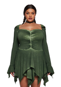 F Is For Fairies® Hooded Mini Dress - Green