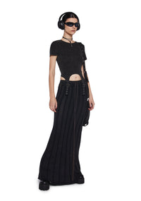 Warp Knit Maxi Skirt