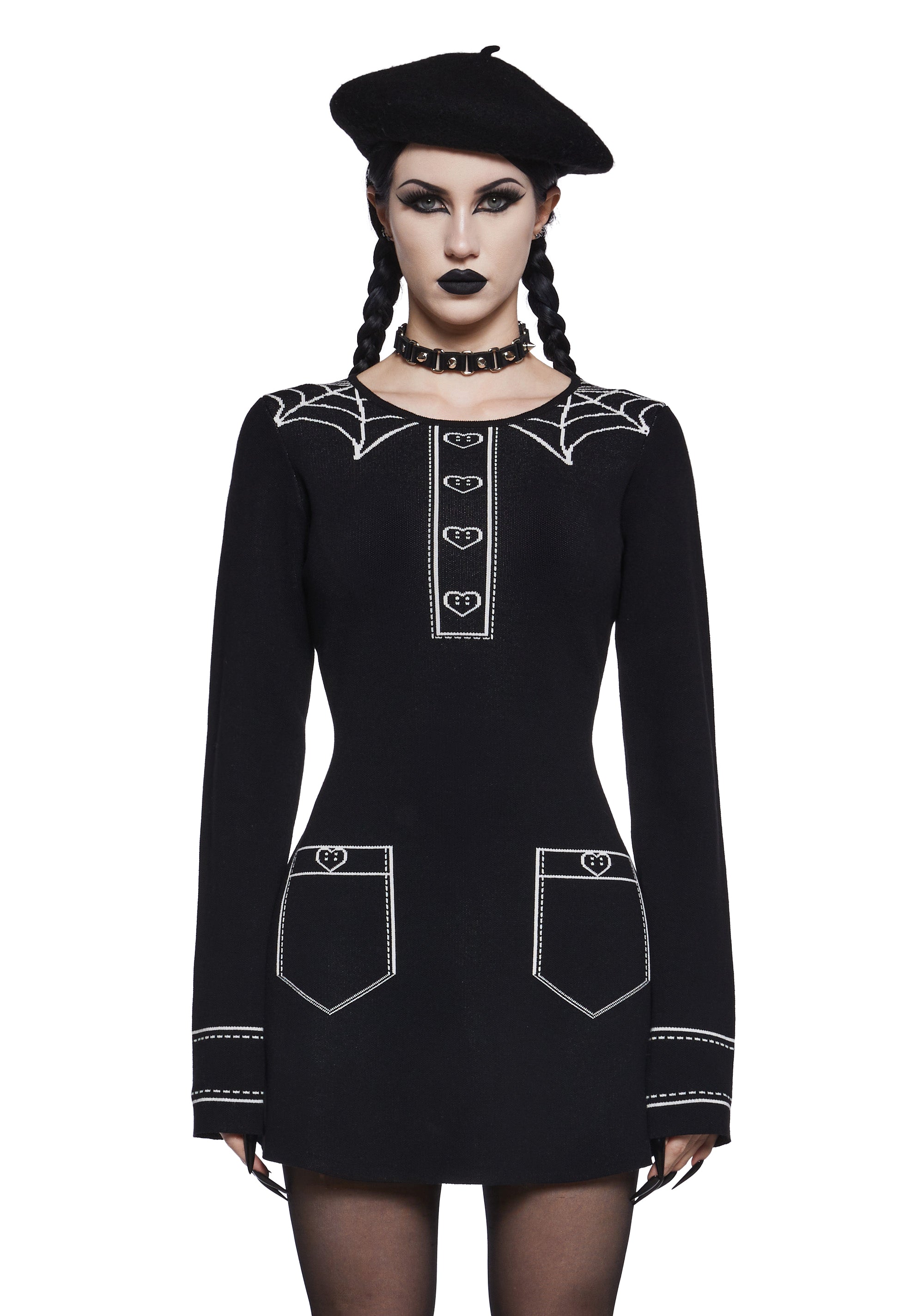 Goth Party Doll Mini Dress Black / X-SMALL Goth Party Doll Mini Dress Black / X-SMALL