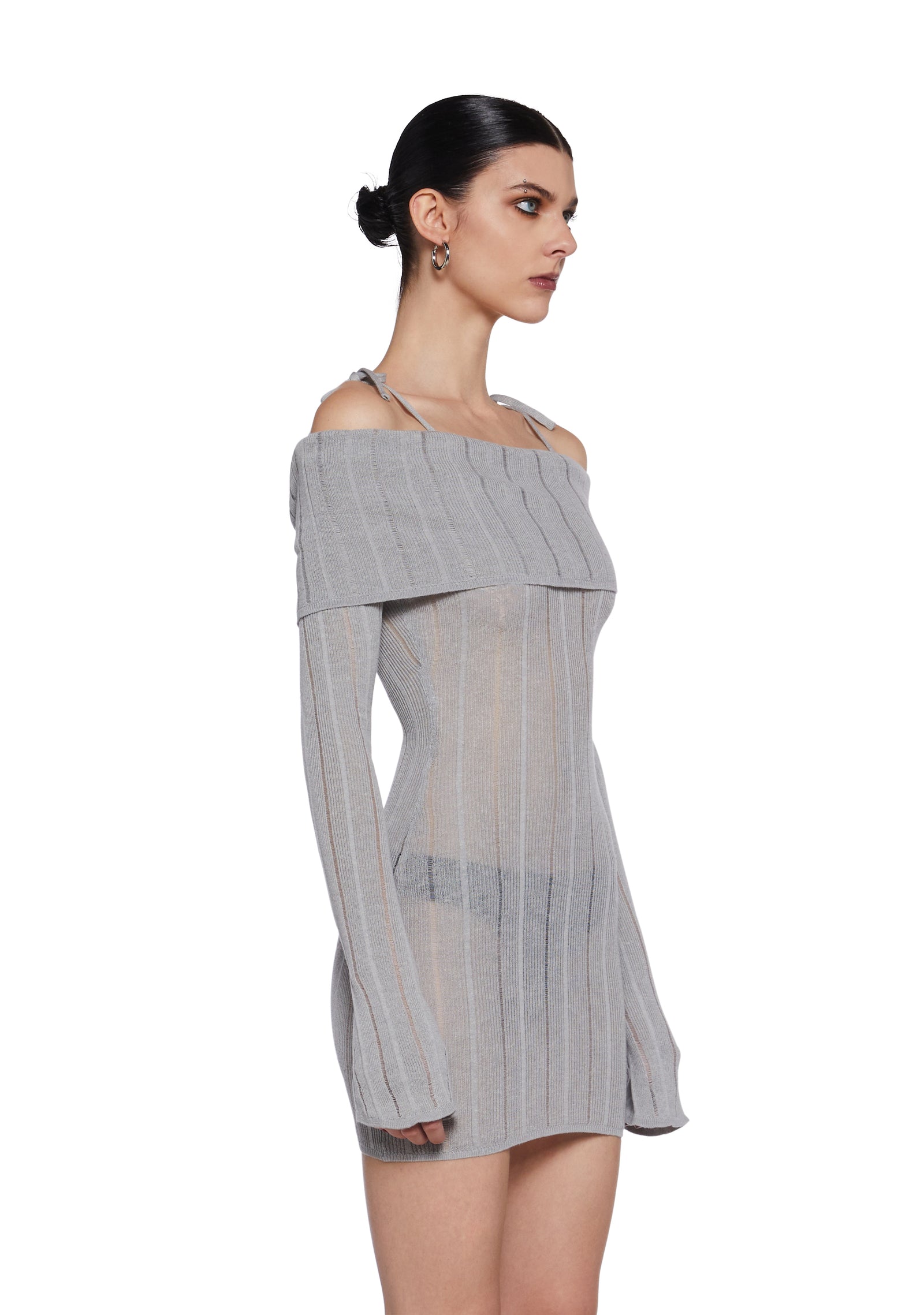 Womens Lightweight Knit Sweater Dress Darker Wavs