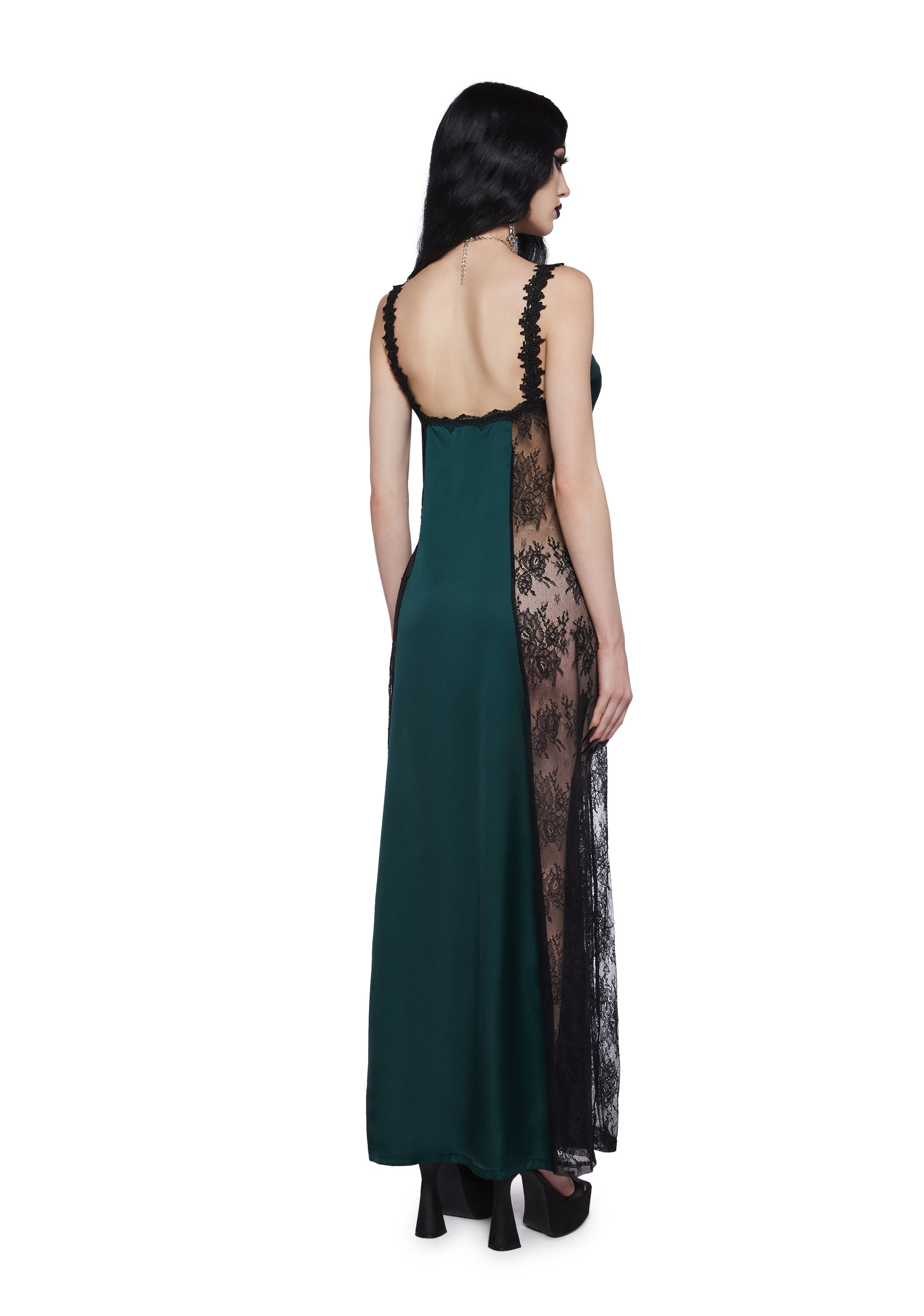 Night Surrender Maxi Slip Dress - Green