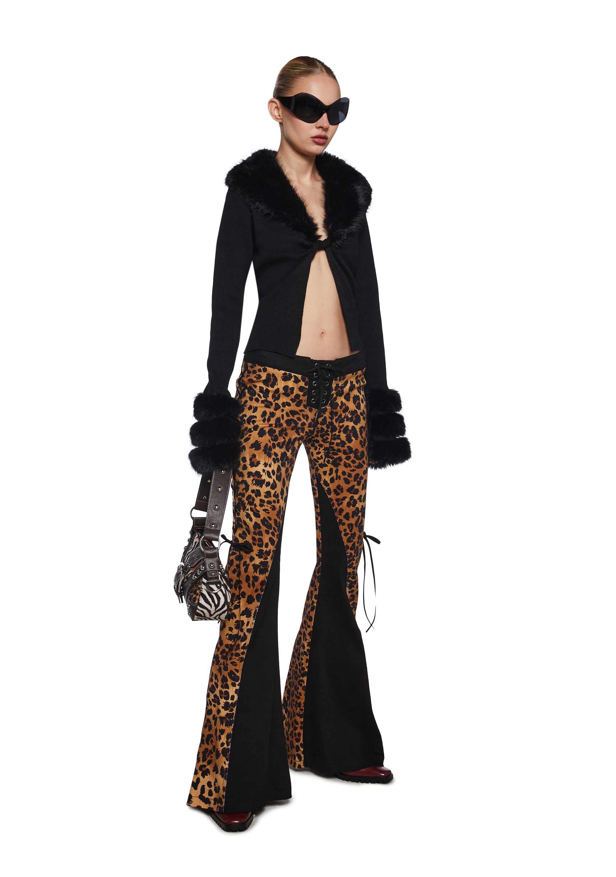 Touches Of Glam Faux Fur Cardigan - alternate