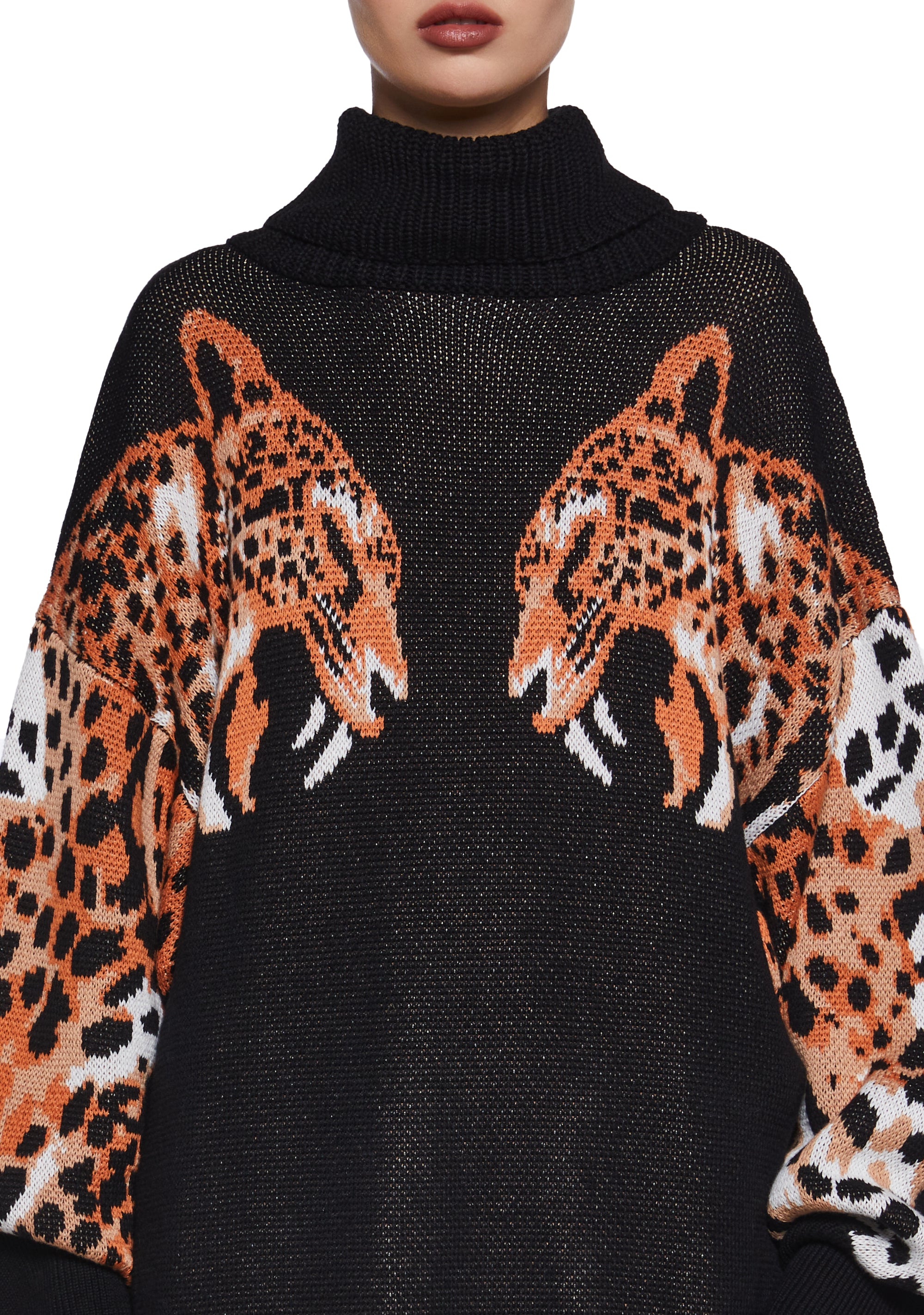 Oversized cheetah sweater hot sale