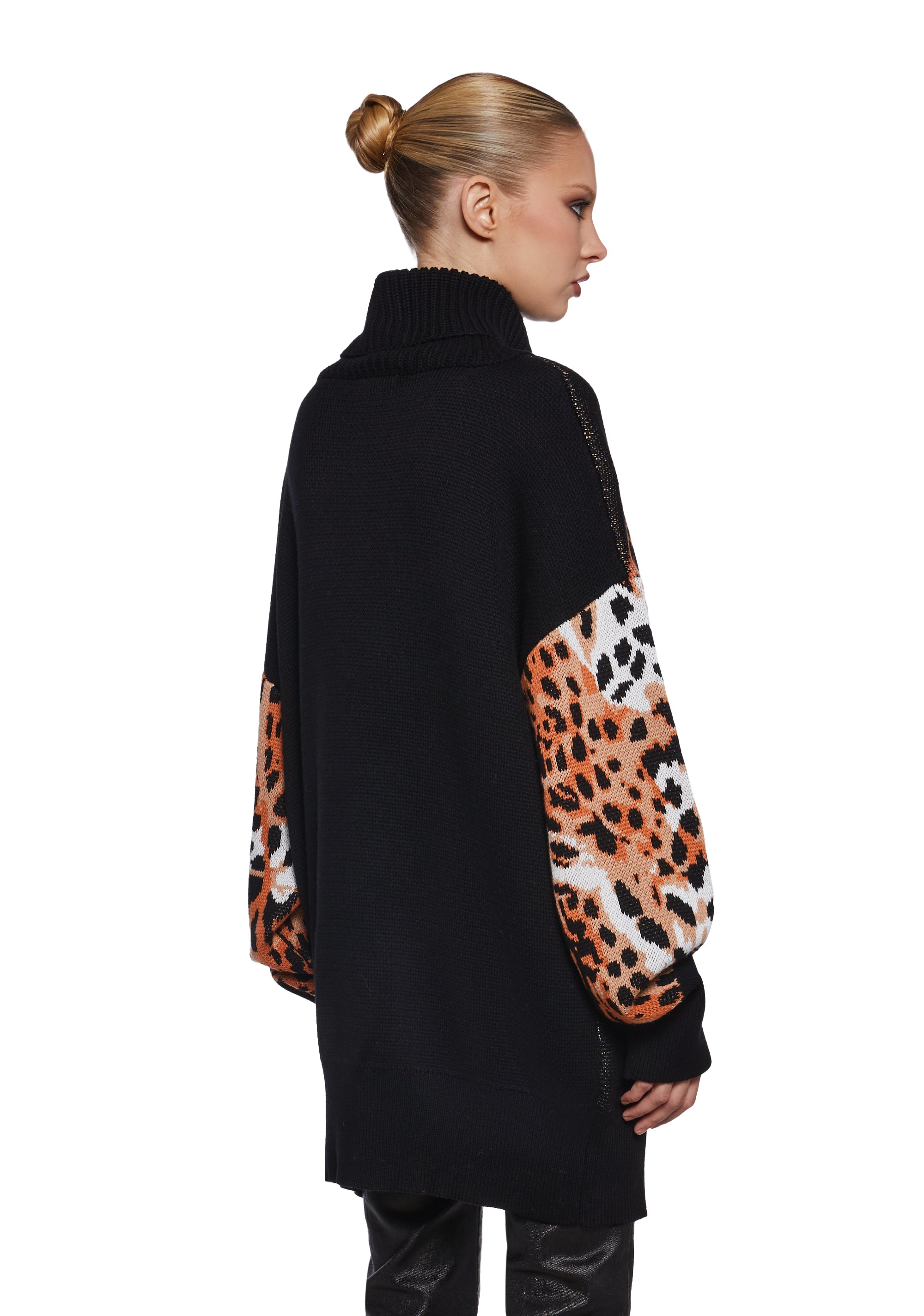 Oversized cheetah sweater top