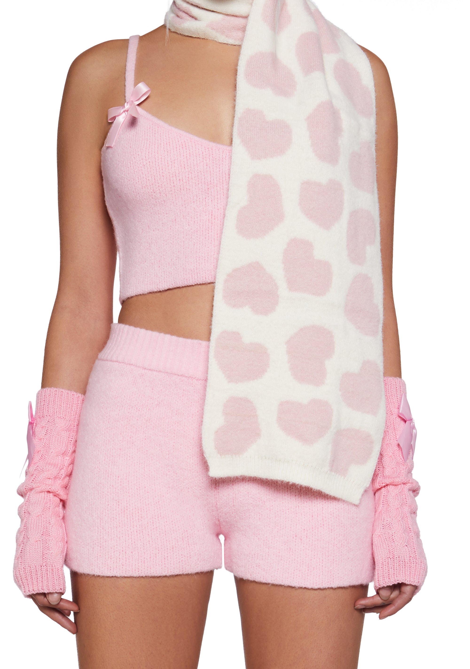 Intarsia Heart Scarf