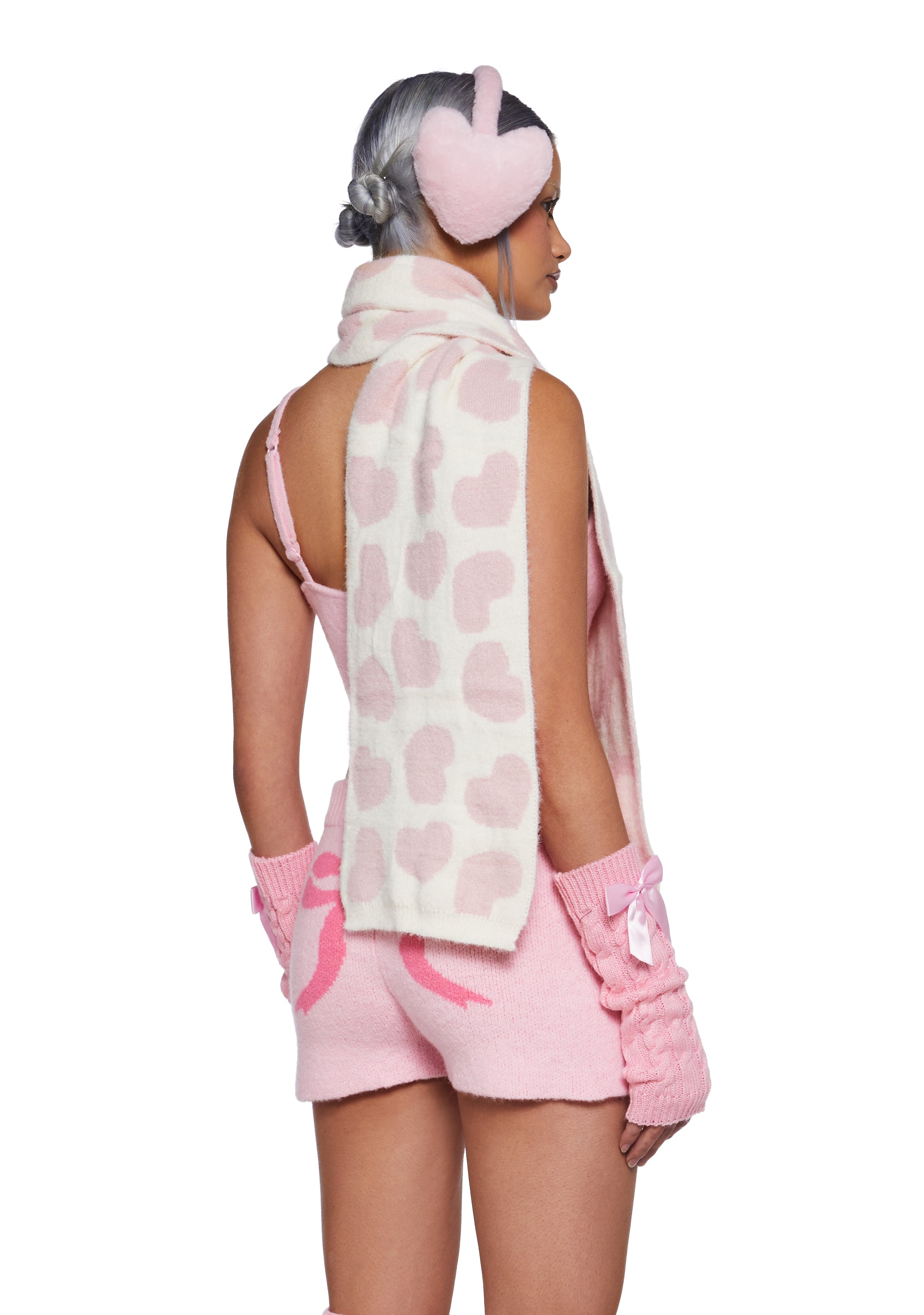 Intarsia Heart Scarf