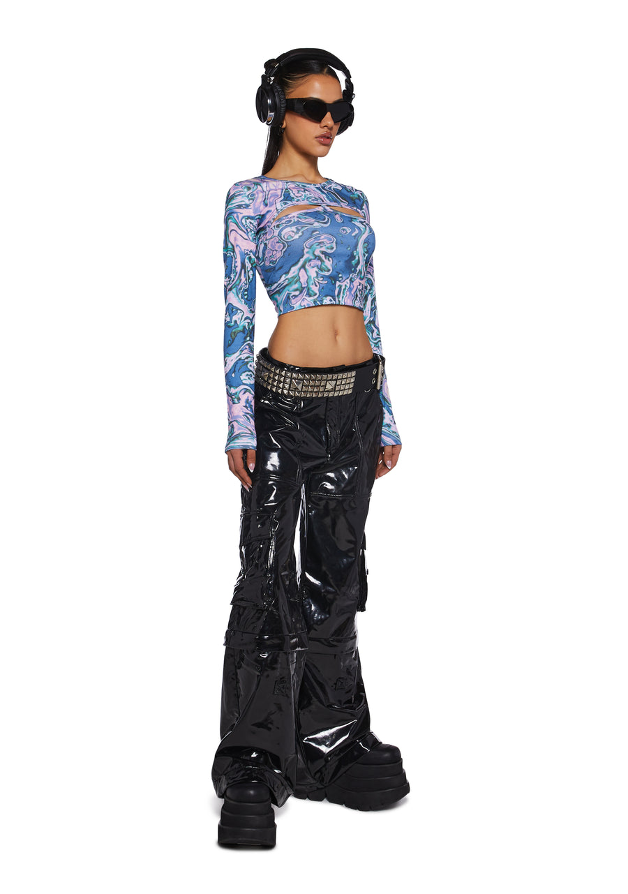 Techno Angel Long Sleeve Crop Top - alternate