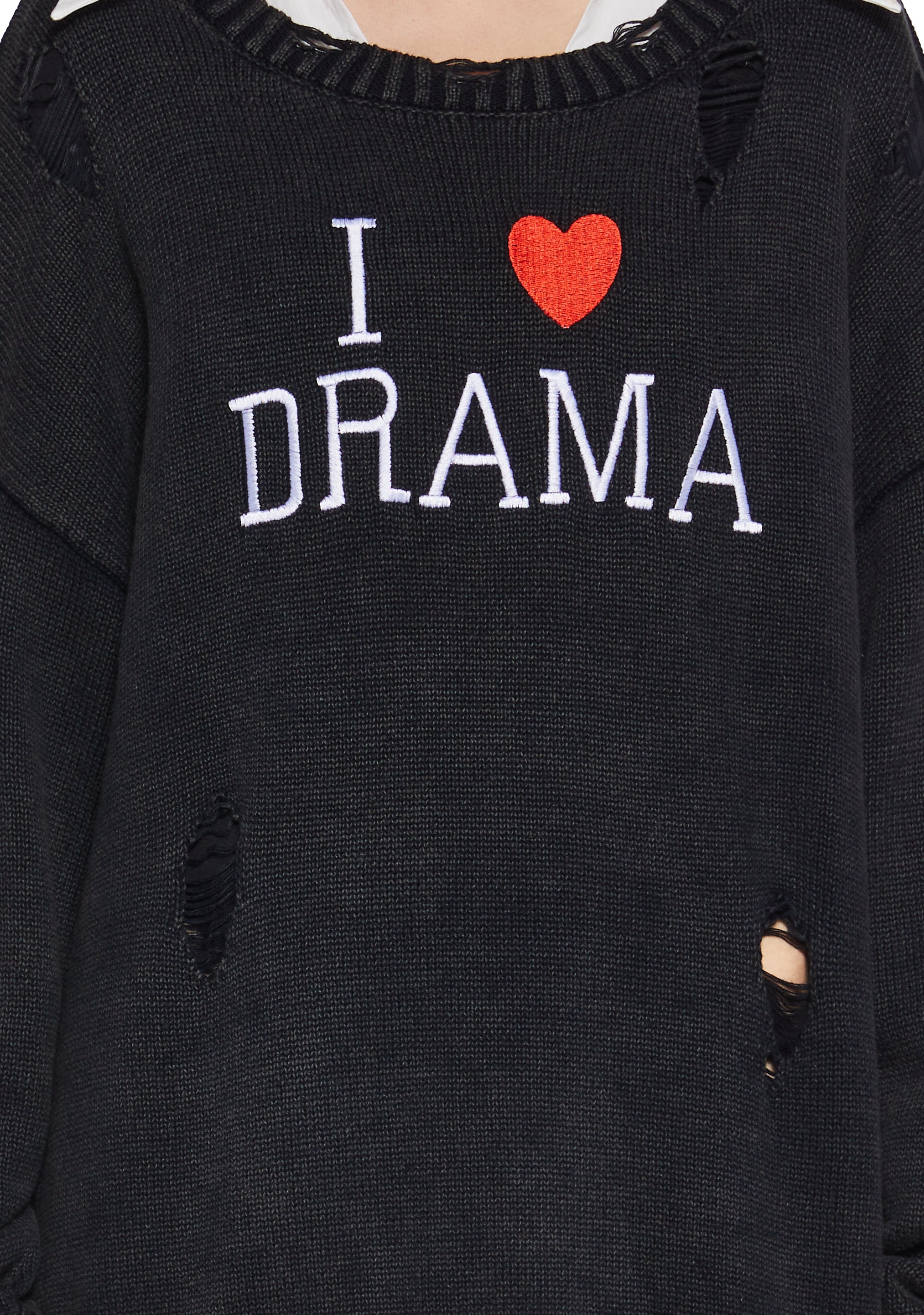 Drama Starter Distressed Sweater