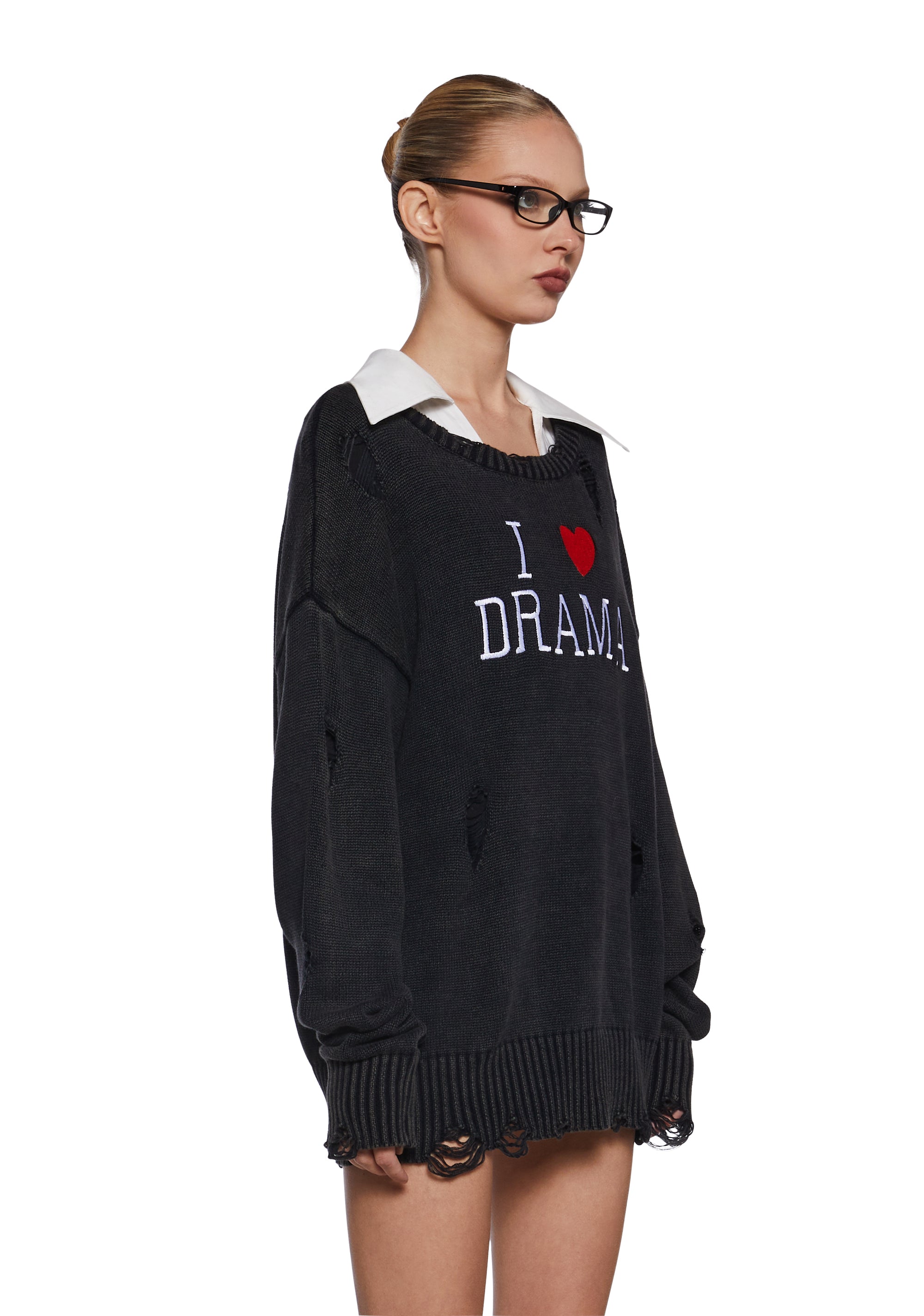 Drama Starter Distressed Sweater