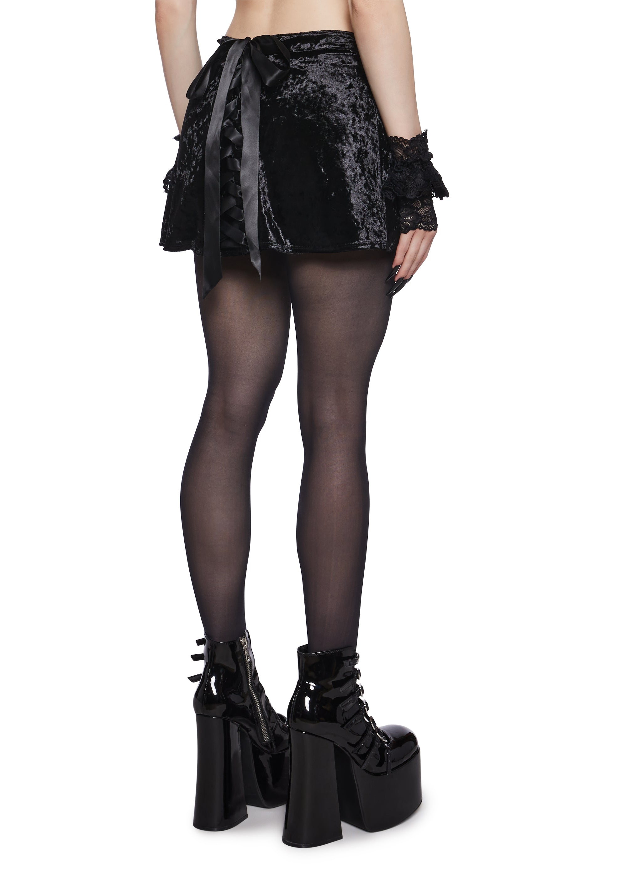 VENICEW Black Gathered Miniskirt ミニスカート Black check-print mini skirt Wardrobe.Nyc - women - WARDROBE