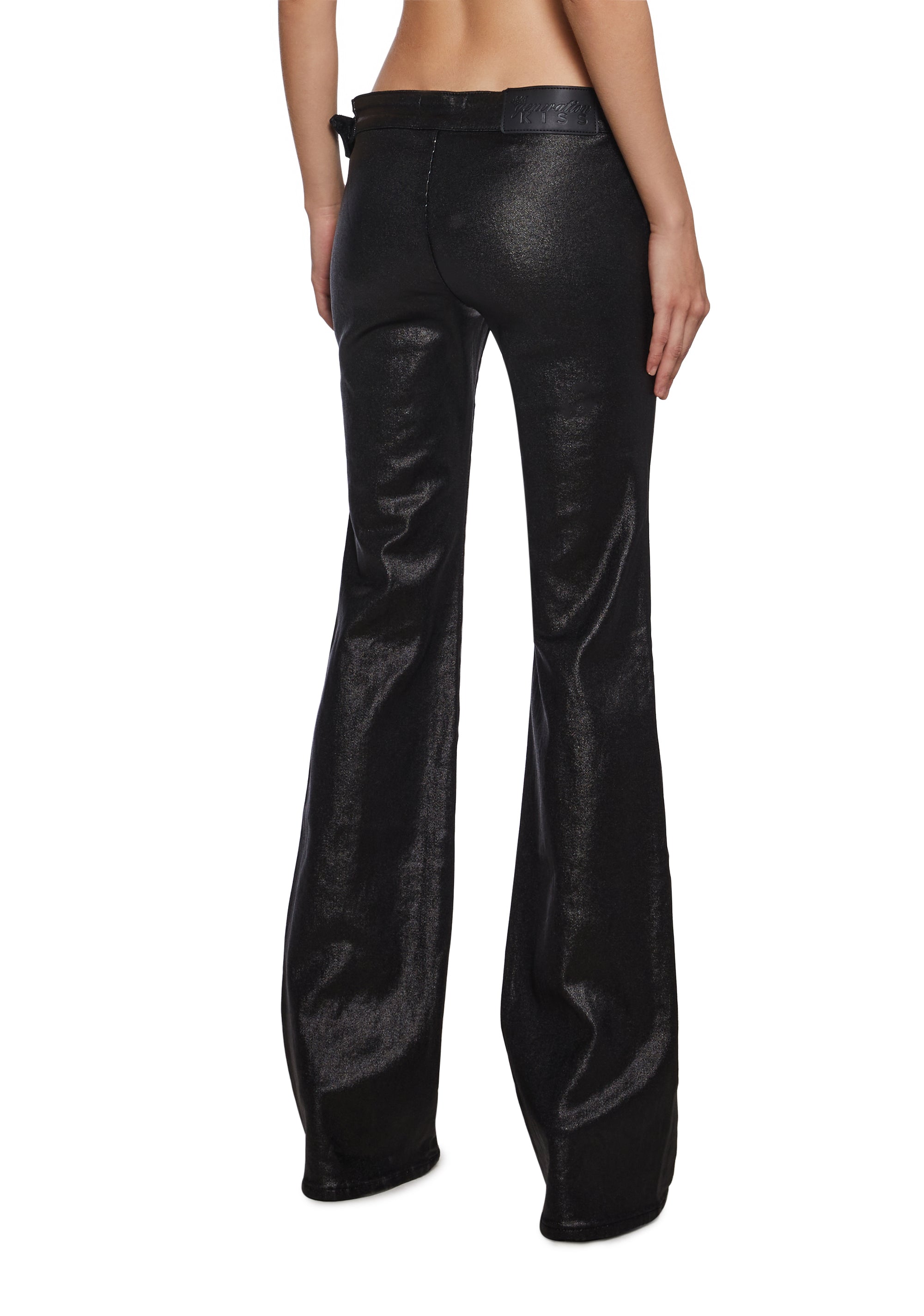 Gia Coated Denim Flare Jeans
