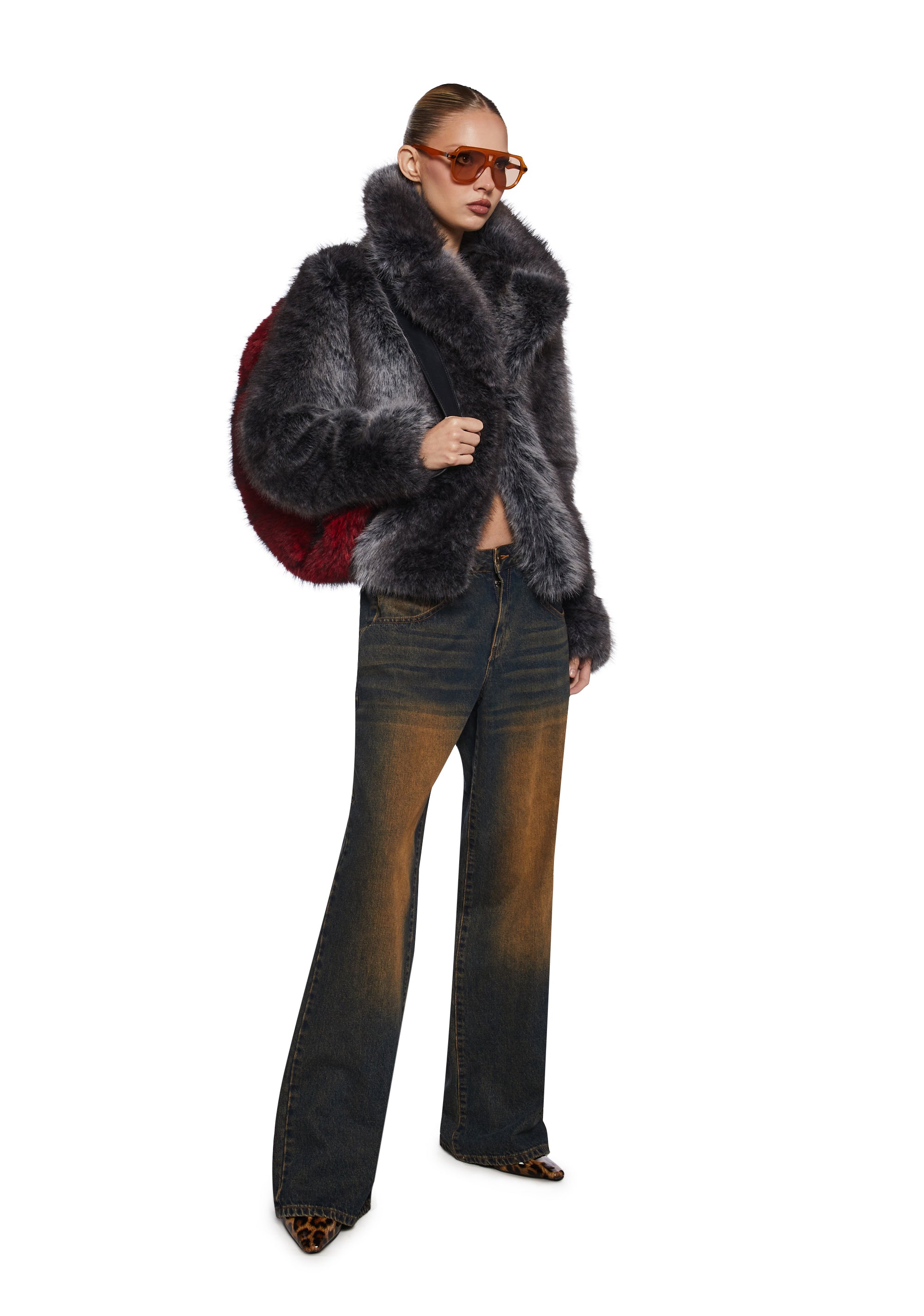 Womens Sexy Fox Faux Fur Coat Y2K Generation Kiss - Brown – Dolls Kill