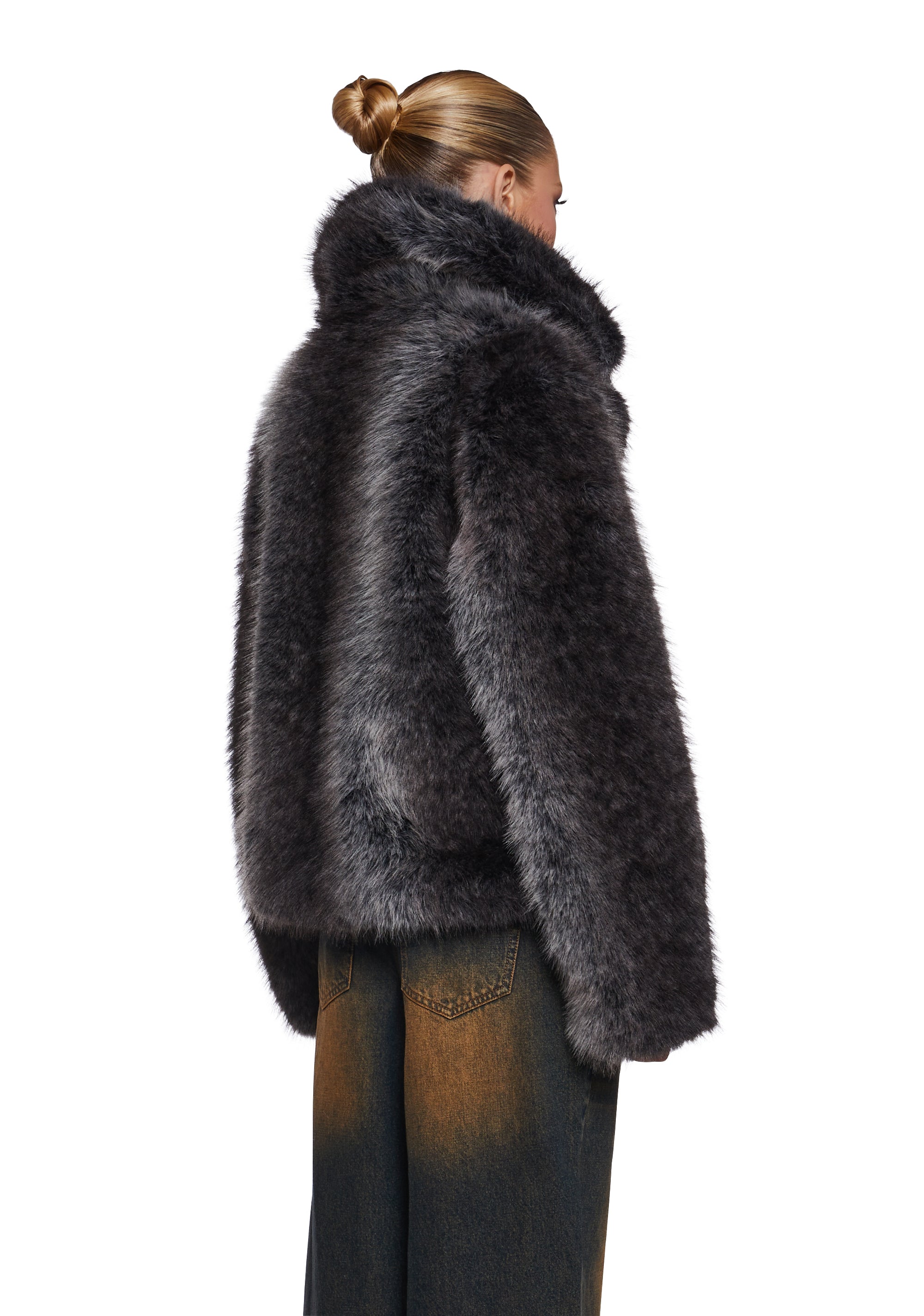 Womens Sexy Fox Faux Fur Coat Y2K Generation Kiss - Brown Dolls Kill Womens Sexy Fox Faux Fur Coat Y2K Generation Kiss - Brown Dolls Kill
