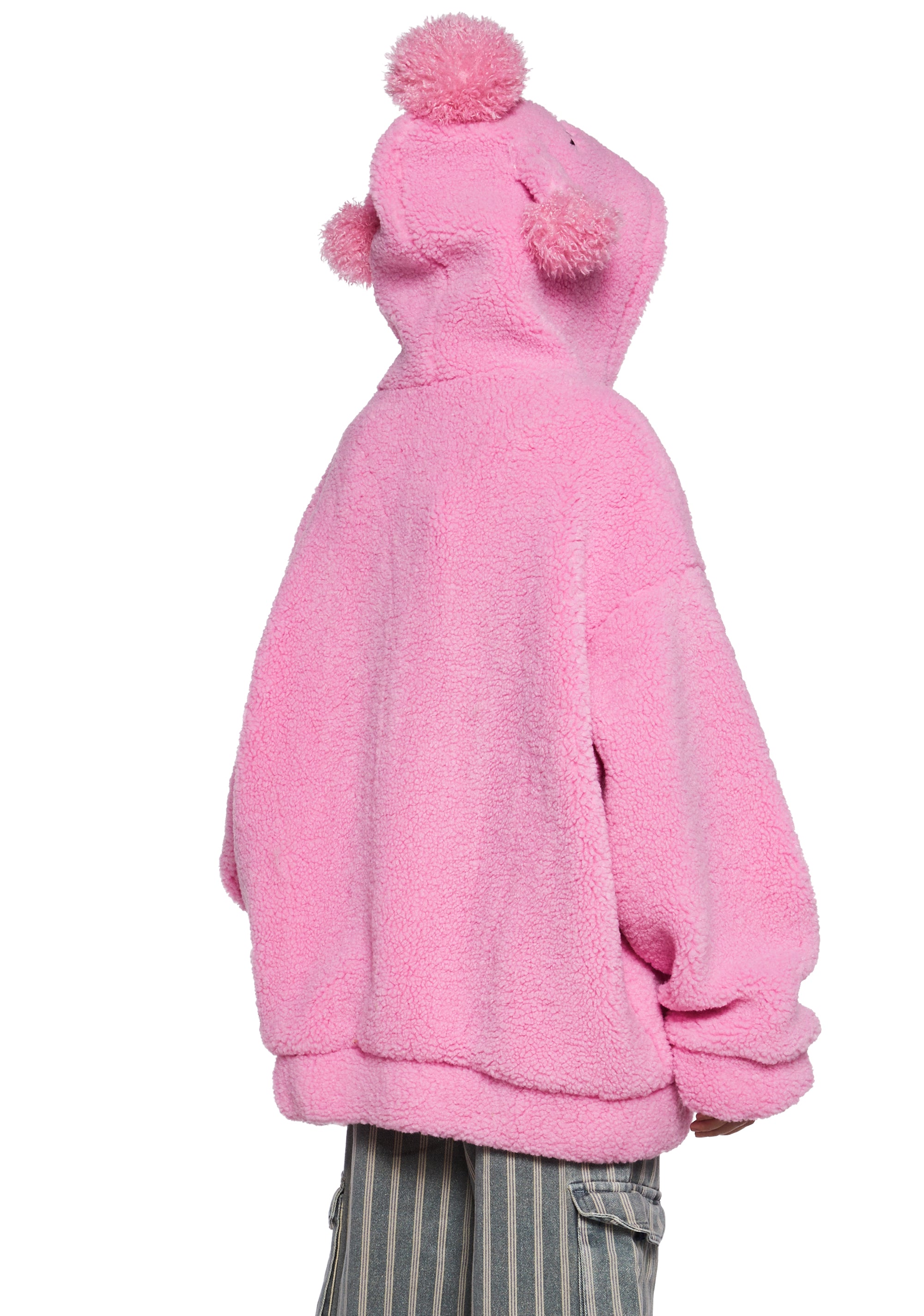 Poodle Fuzzy Faux Fur Sherpa Hooded Jacket Delia's Pink – Dolls Kill