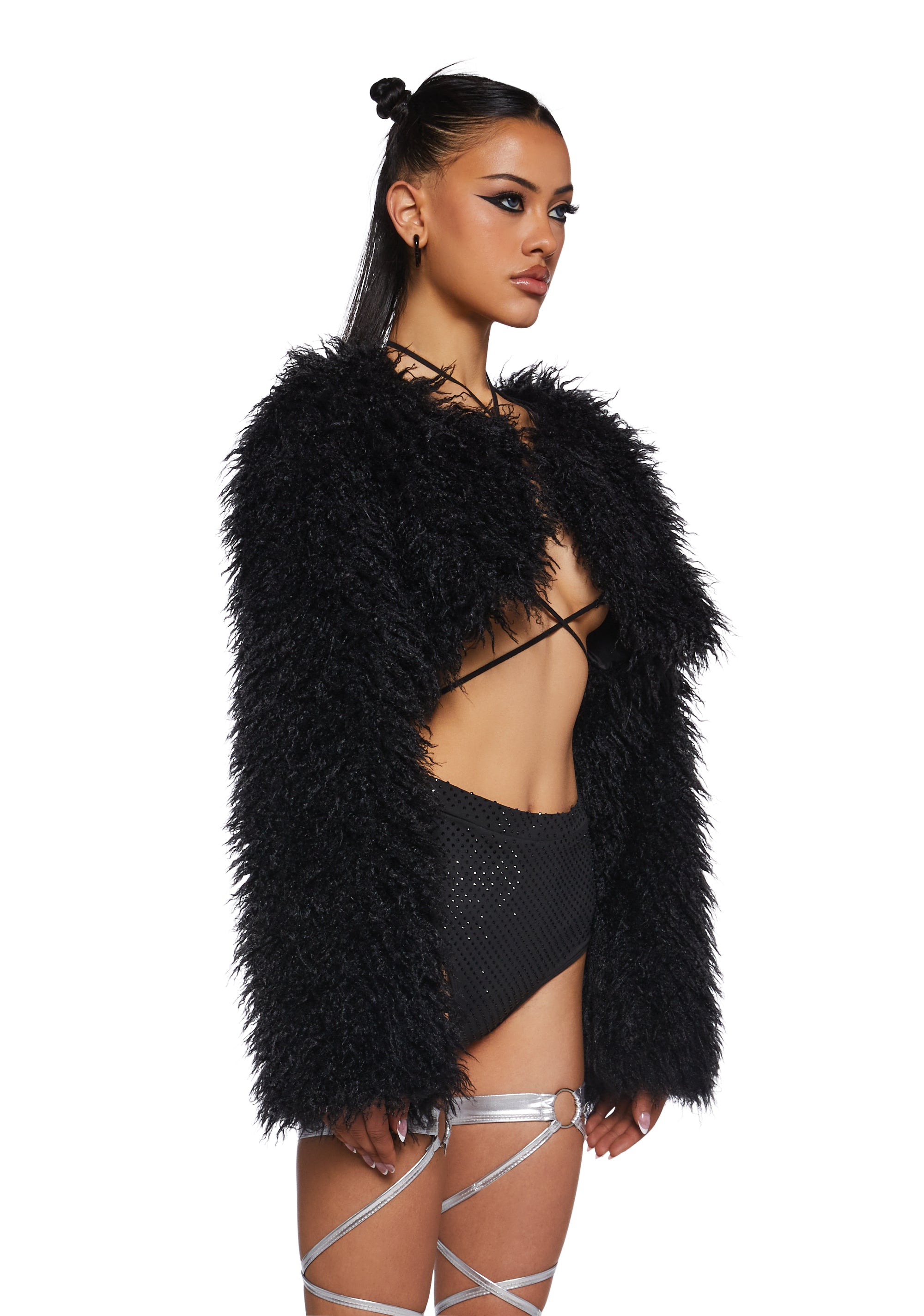 Midnight Hype Faux Fur Shrug