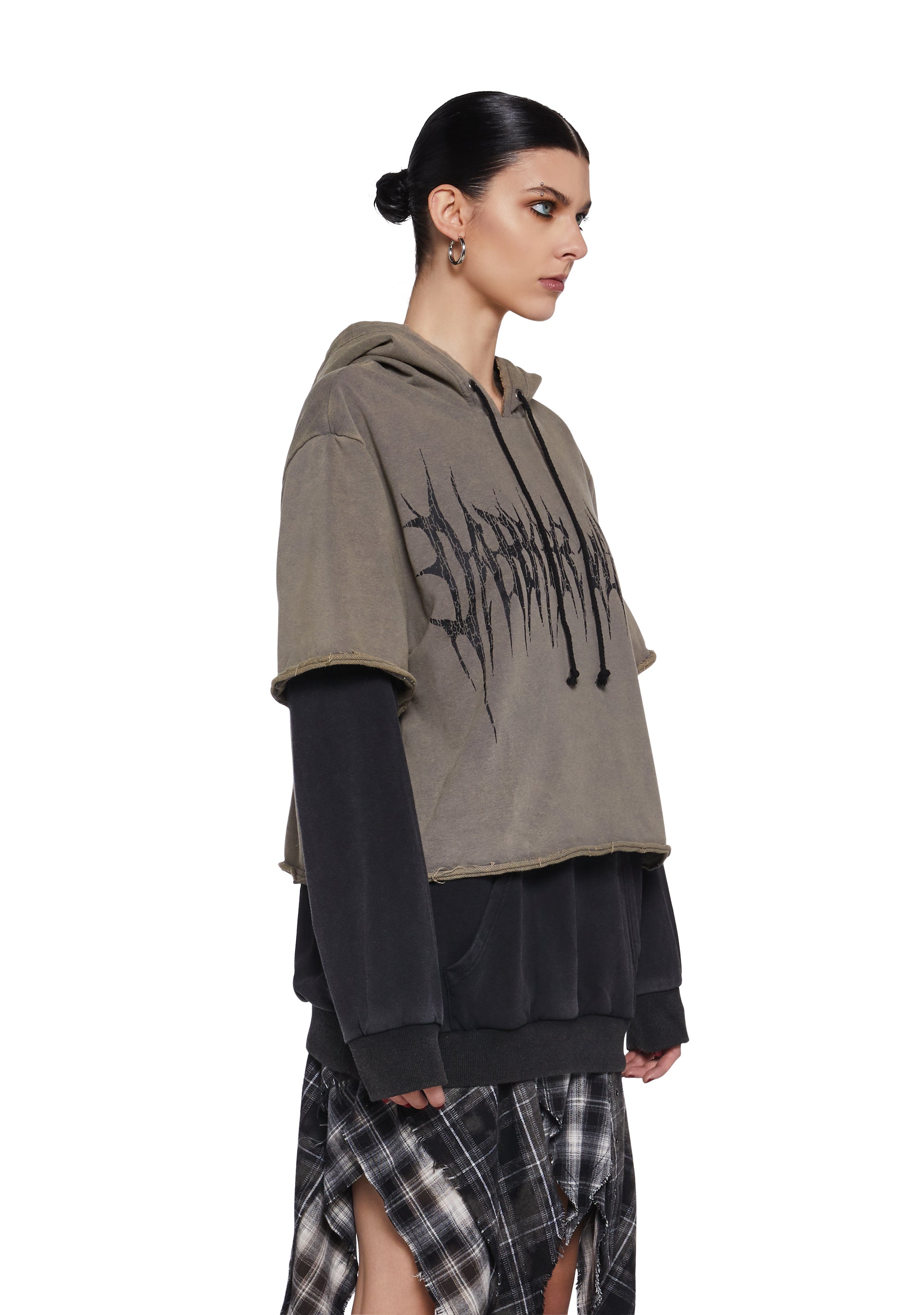 Warp Layered Pullover Hoodie