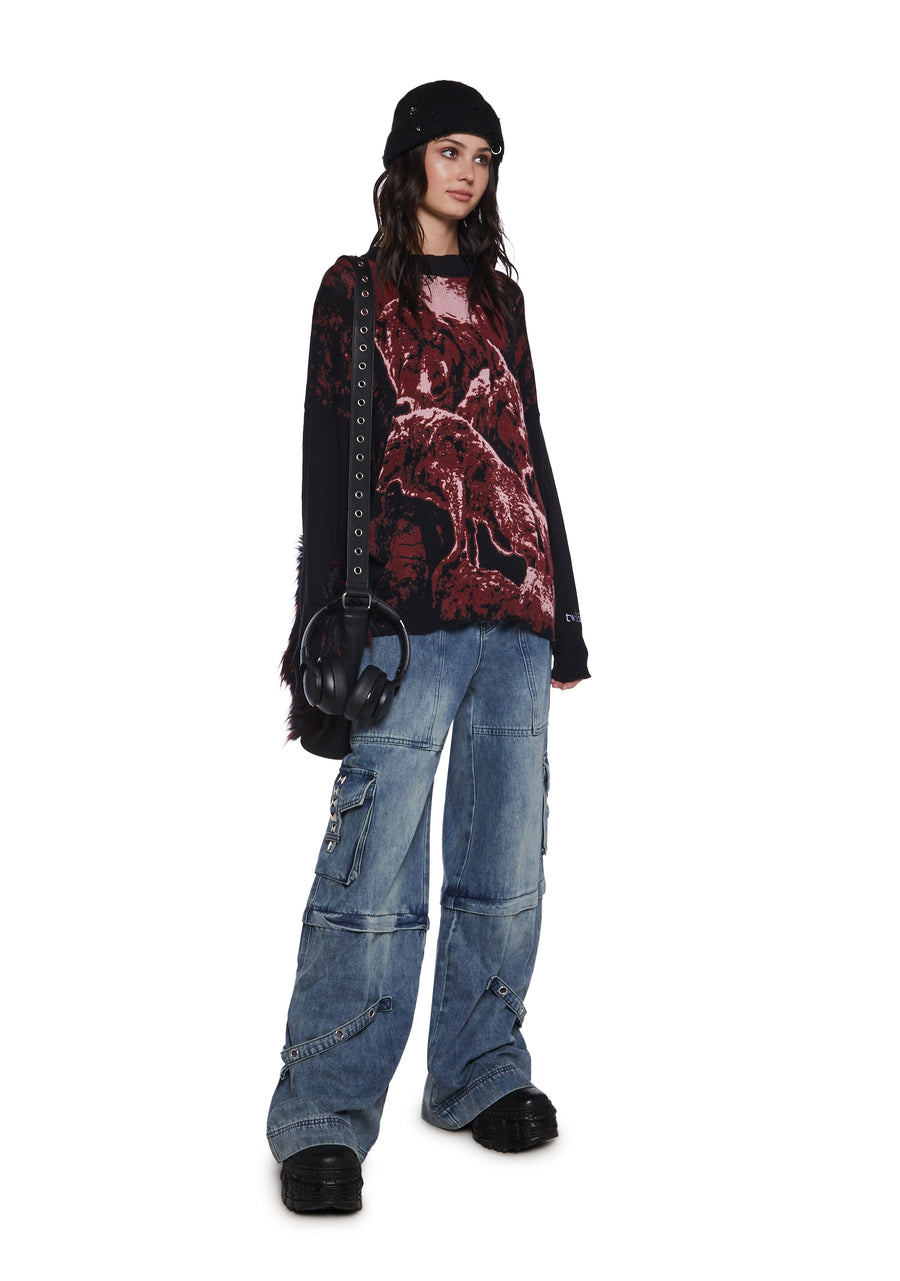 Wolf Pack Oversized Sweater - alternate