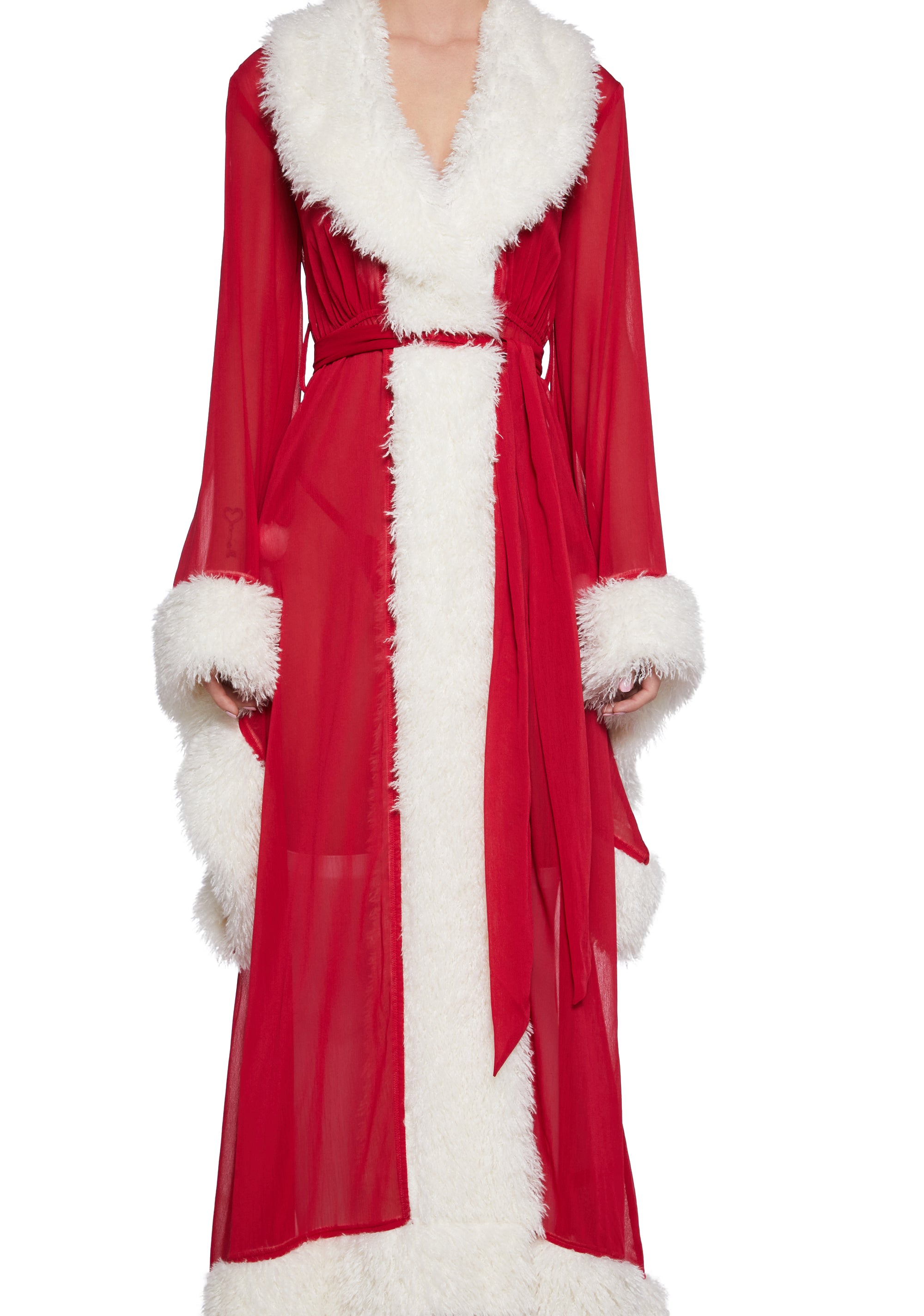 Feminine Fantasy Sheer Robe - Red