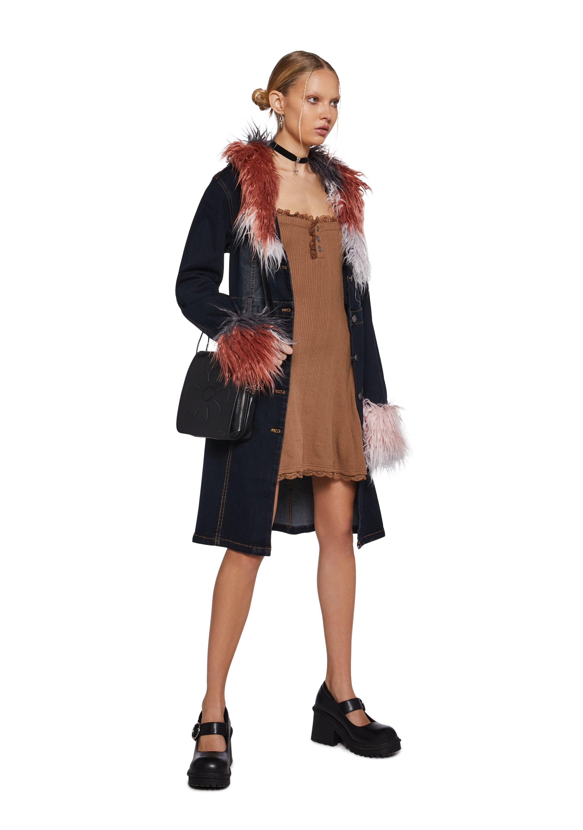 dELiA*s by Dolls Kill Mid Century Date Thermal Dress - Brown