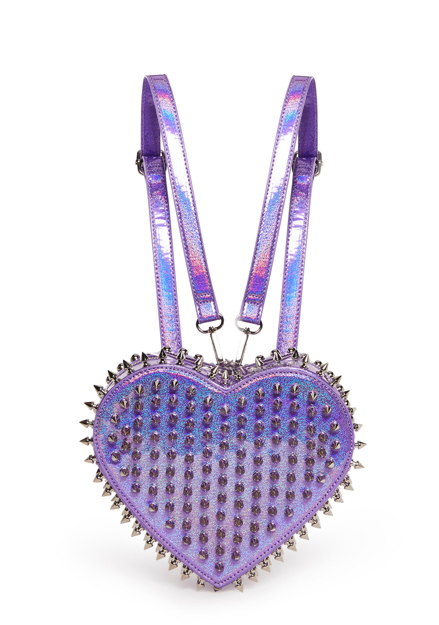 Reckless Devotion Studded Backpack - Purple - alternate