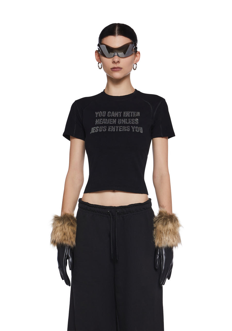 Midnight Faux Fur Gloves - alternate