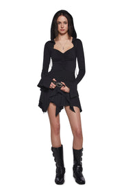 F Is For Fairies® Hooded Mini Dress - Black