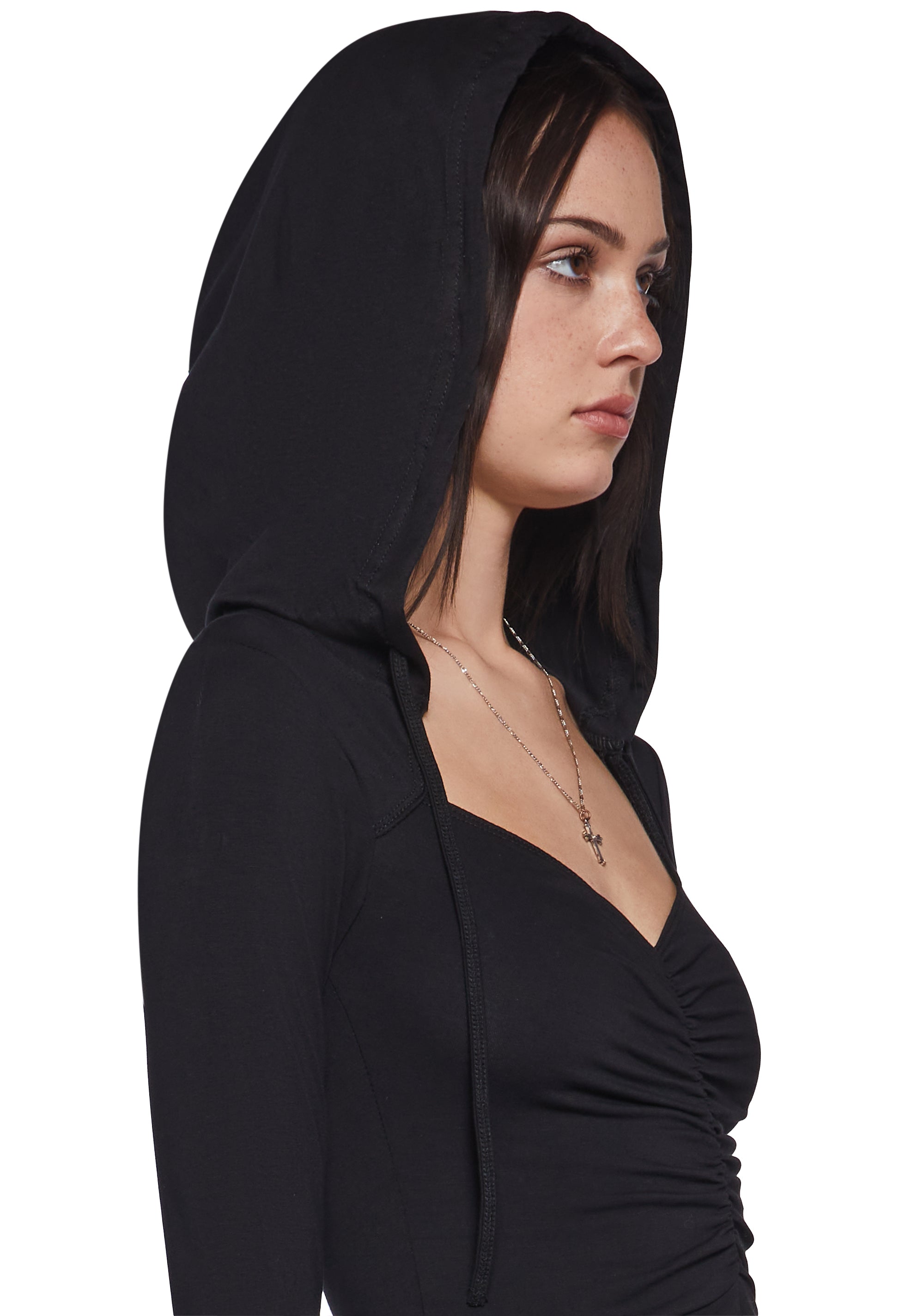 F Is For Fairies® Hooded Mini Dress - Black