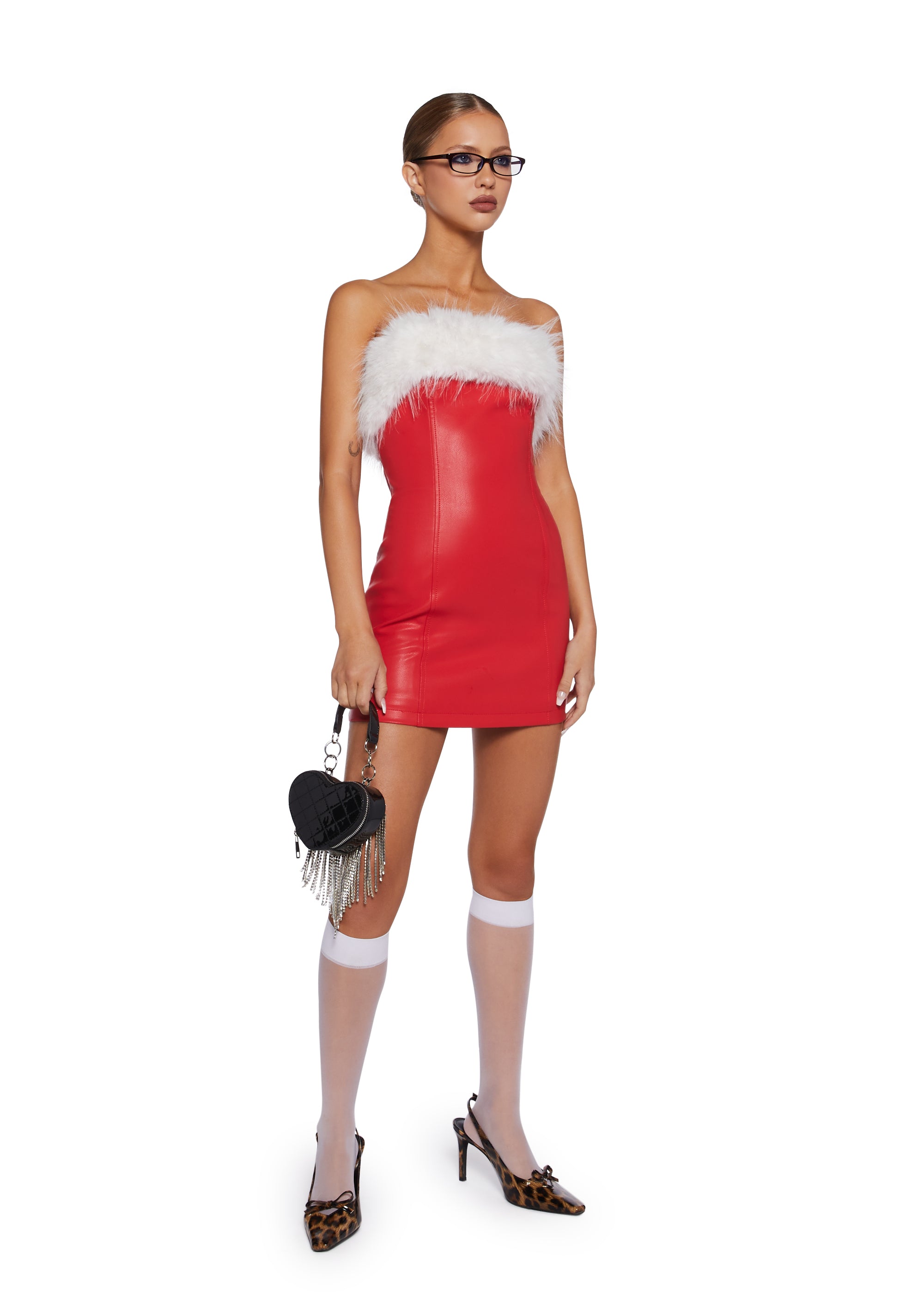 Nadine Strapless Mini Dress - Red