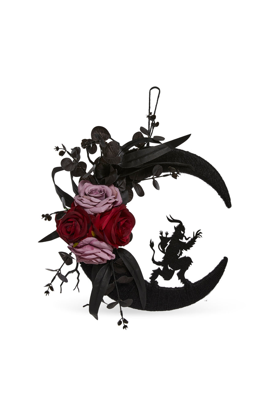 Naughty Not Nice Krampus Wreath - alternate