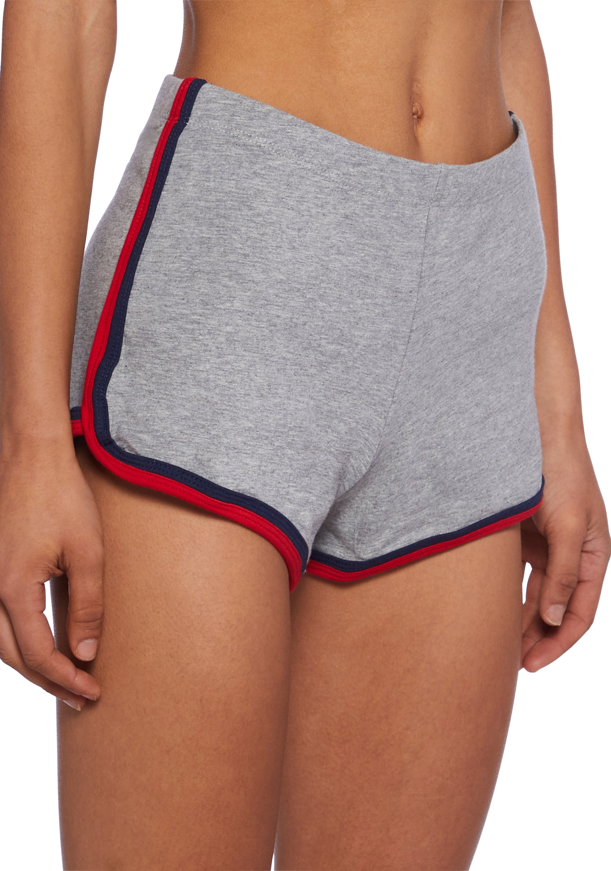 Dolphin Short Shorts With Contrast Colored Trim Gray Dolls Kill