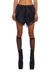 Give Me Up Lace Shorts - Black