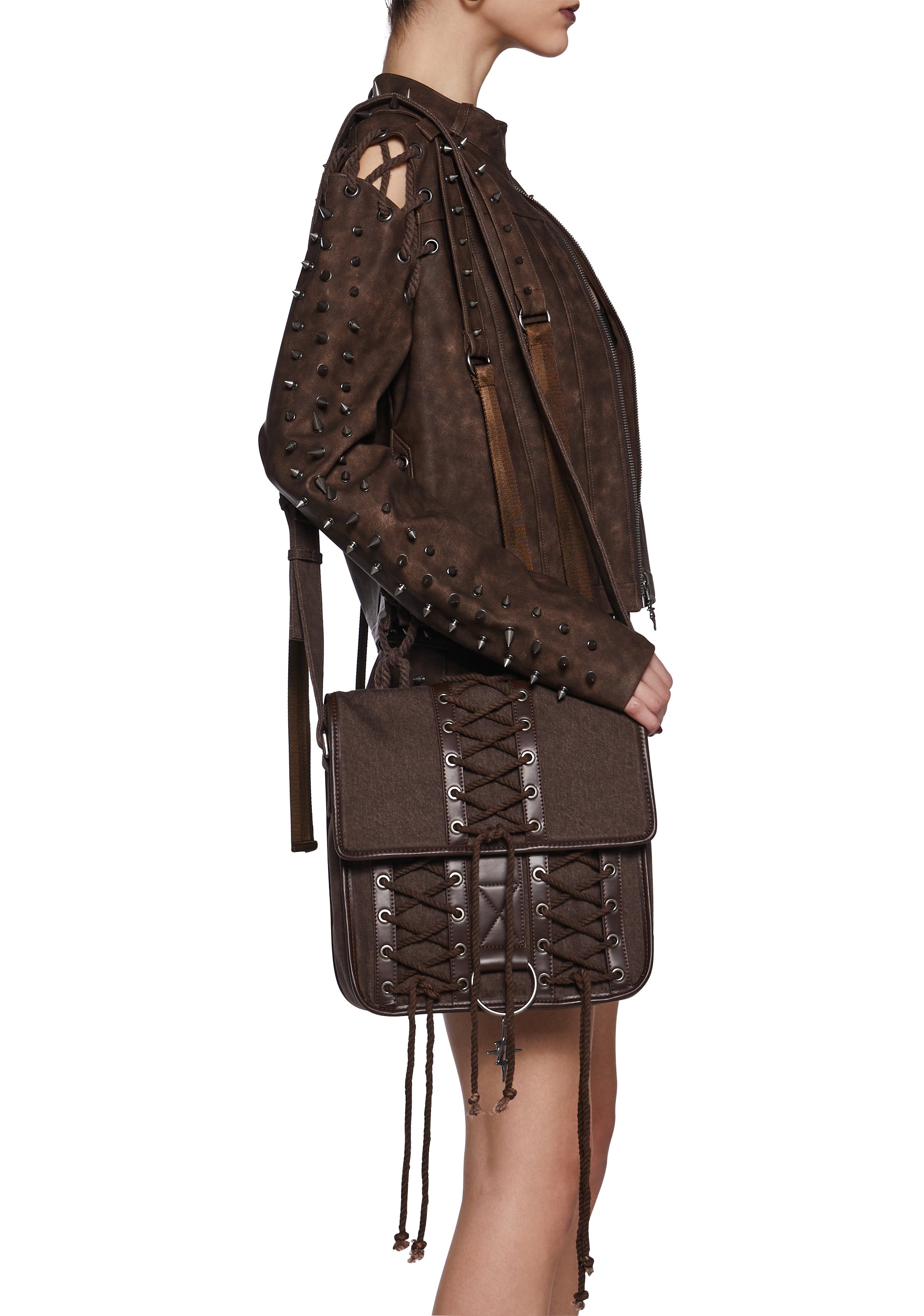 Warp Lace-Up Messenger Bag