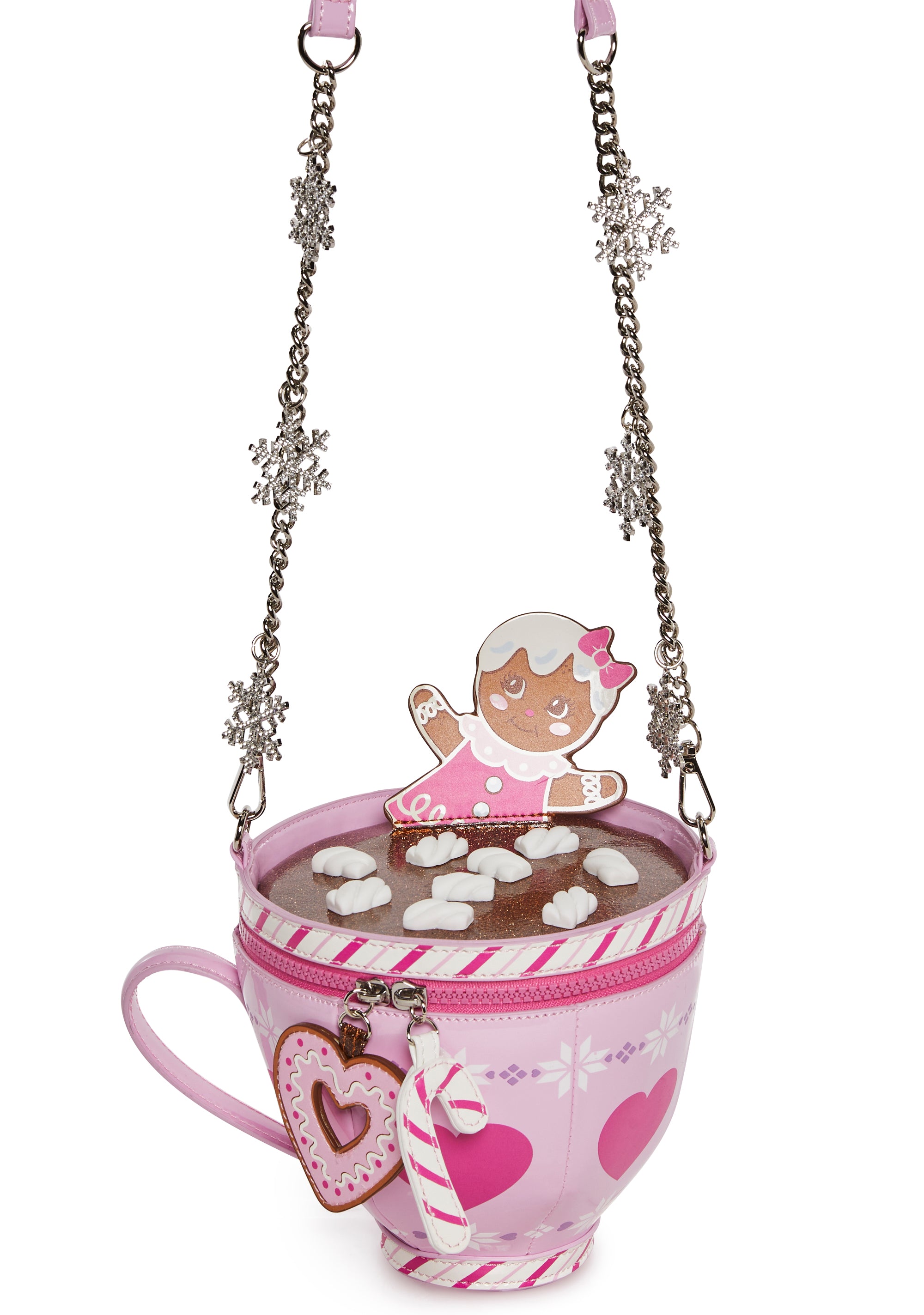 Vegan Leather Hot Cocoa Shaped Marshmallow Sugar Cookie Holiday