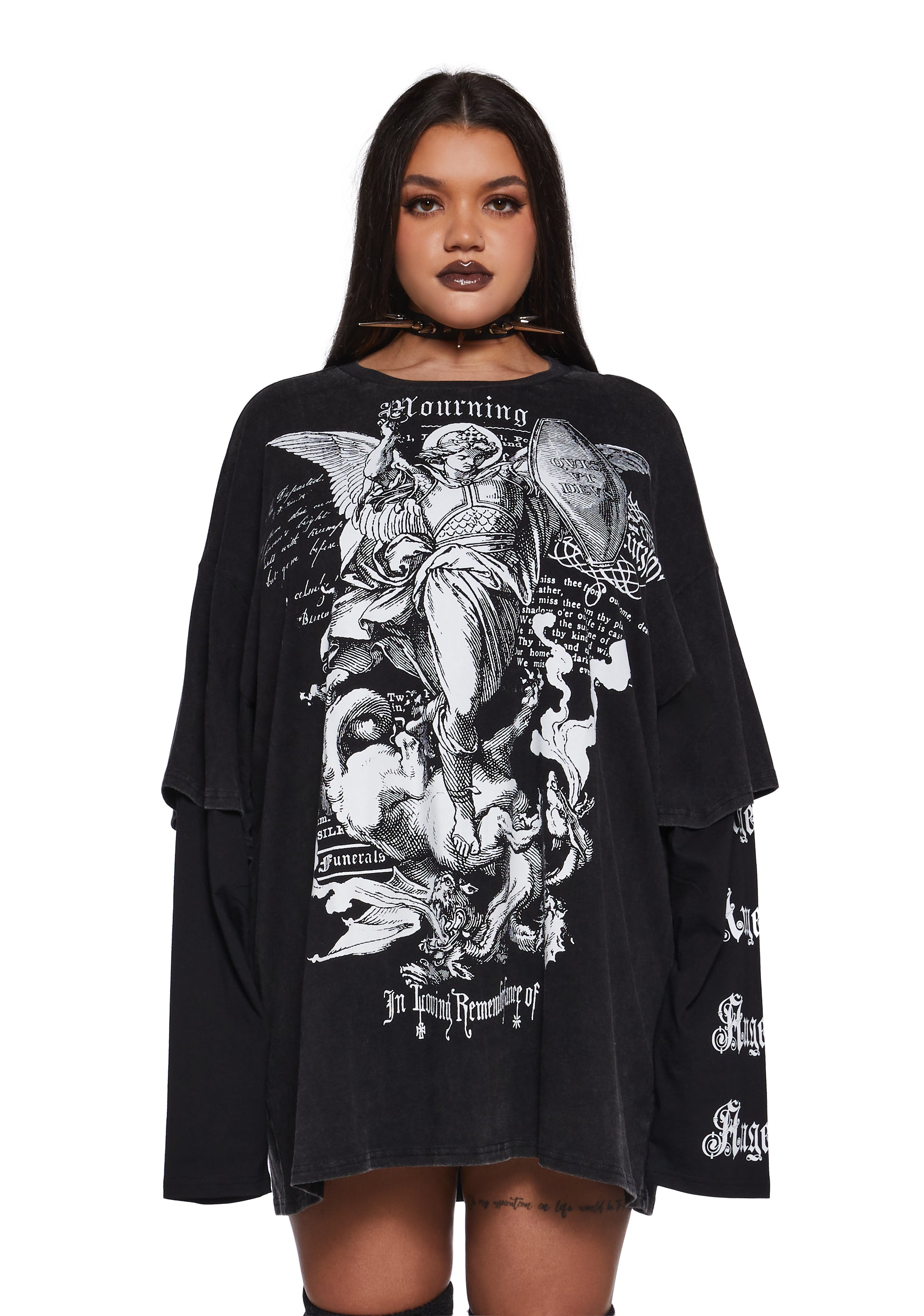 ★Fallett★HOLY ANGEL LONG SLEEVE Angel Of Death Gothic Occultism Costume For Goth Lovers Goth