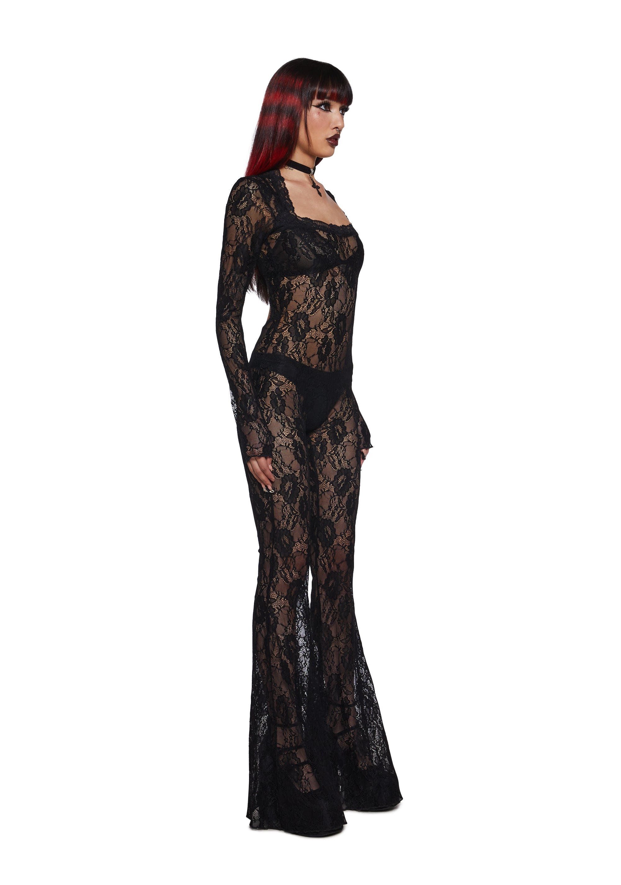 Enraptured Nightfall Lace Jumpsuit