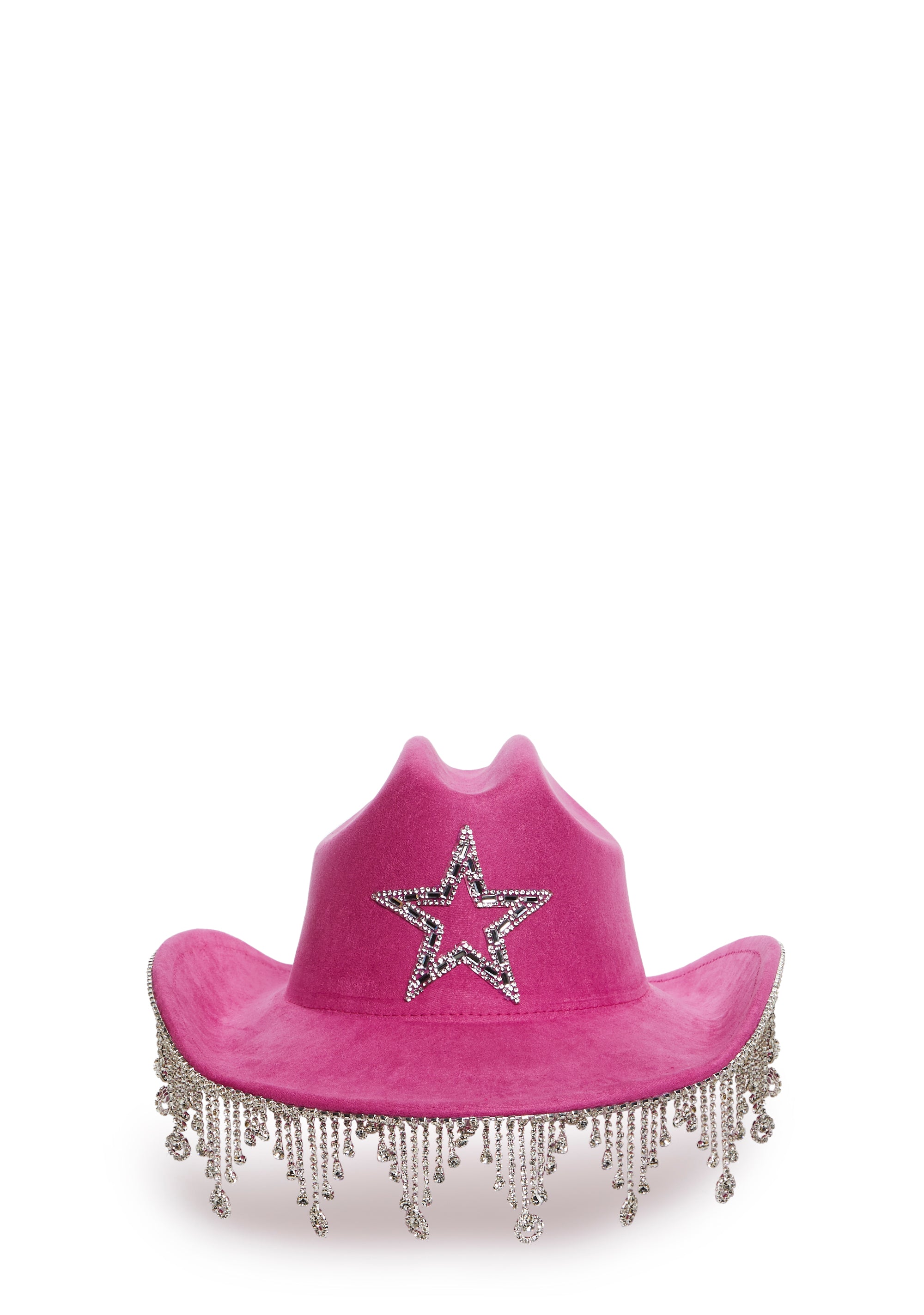 Rhinestone Drip Faux Suede Felt Cowboy Hat With Star Pattern