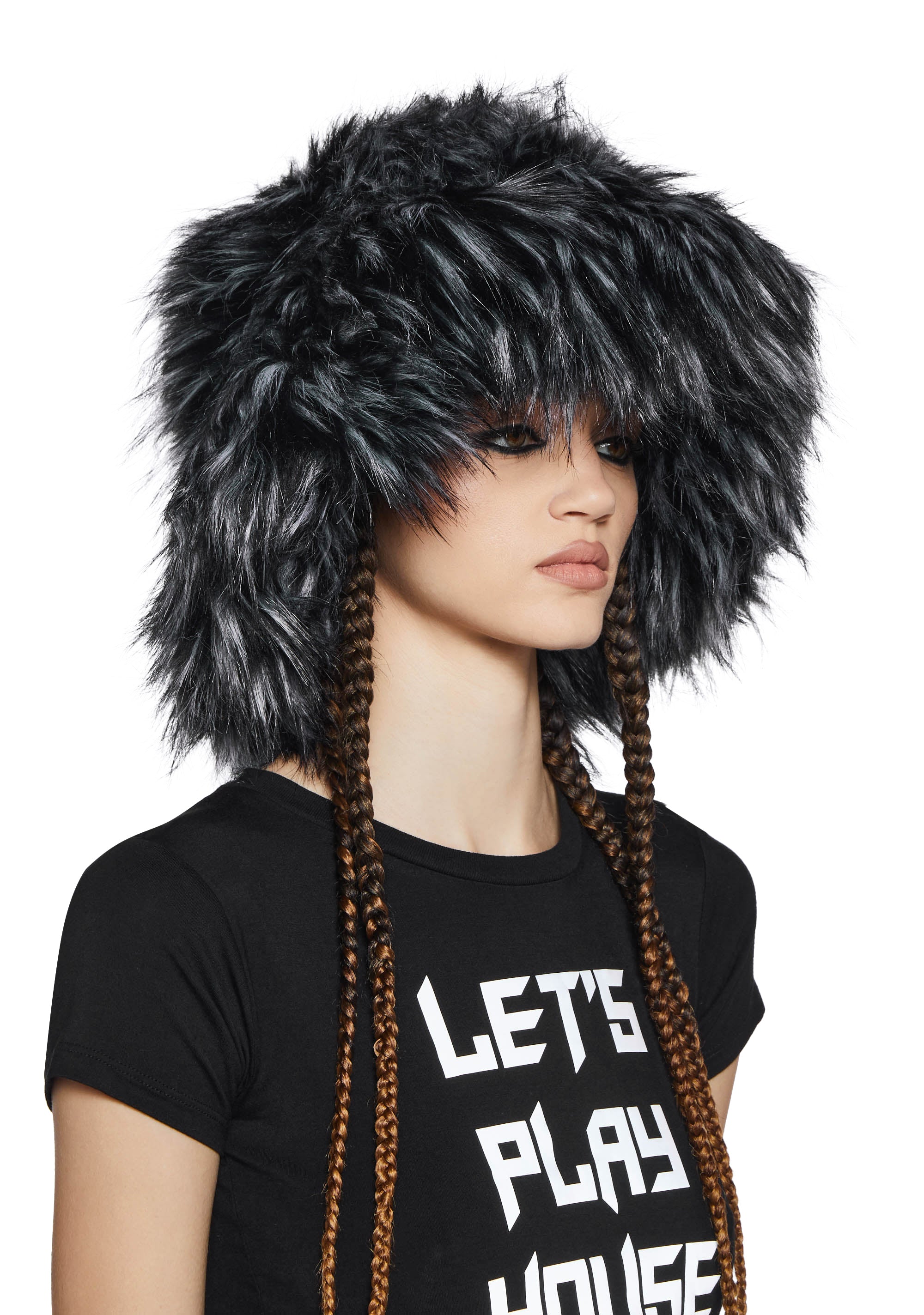 Fuzzy Faux Fur Wide Brim Bucket Hat - Black – Dolls Kill
