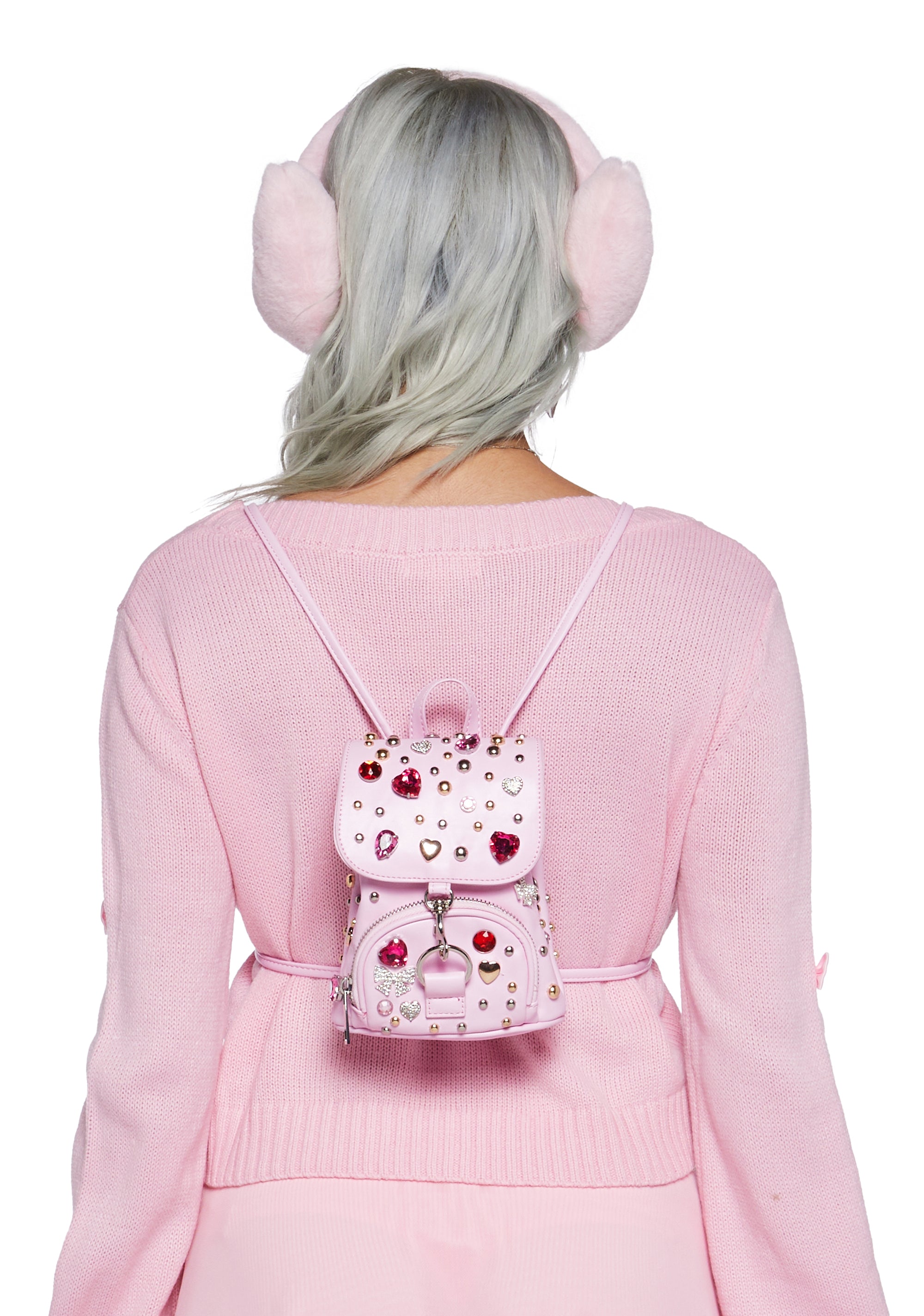 fangirl mini backpack Gemstone Studded Hardware Vegan Leather Mini Backpack Sugar Thrillz