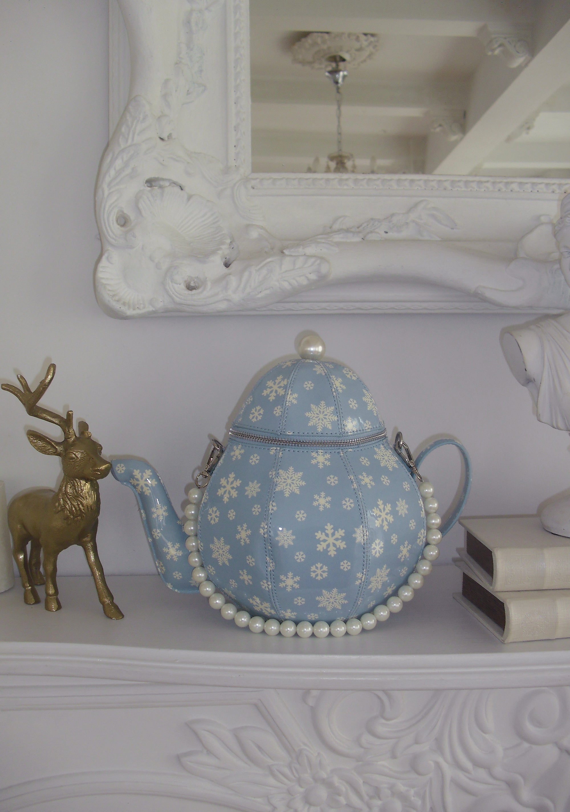 Tea Pot Snowflake Pearl Crossbody Bag Sugar Thrillz - Blue – Dolls