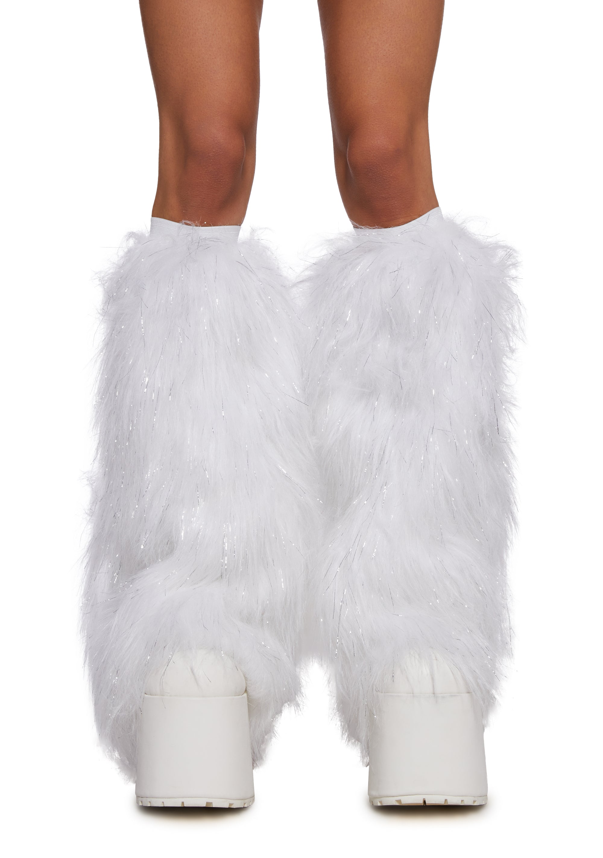 Candied Desert Stomper Furry Leg Warmers - White